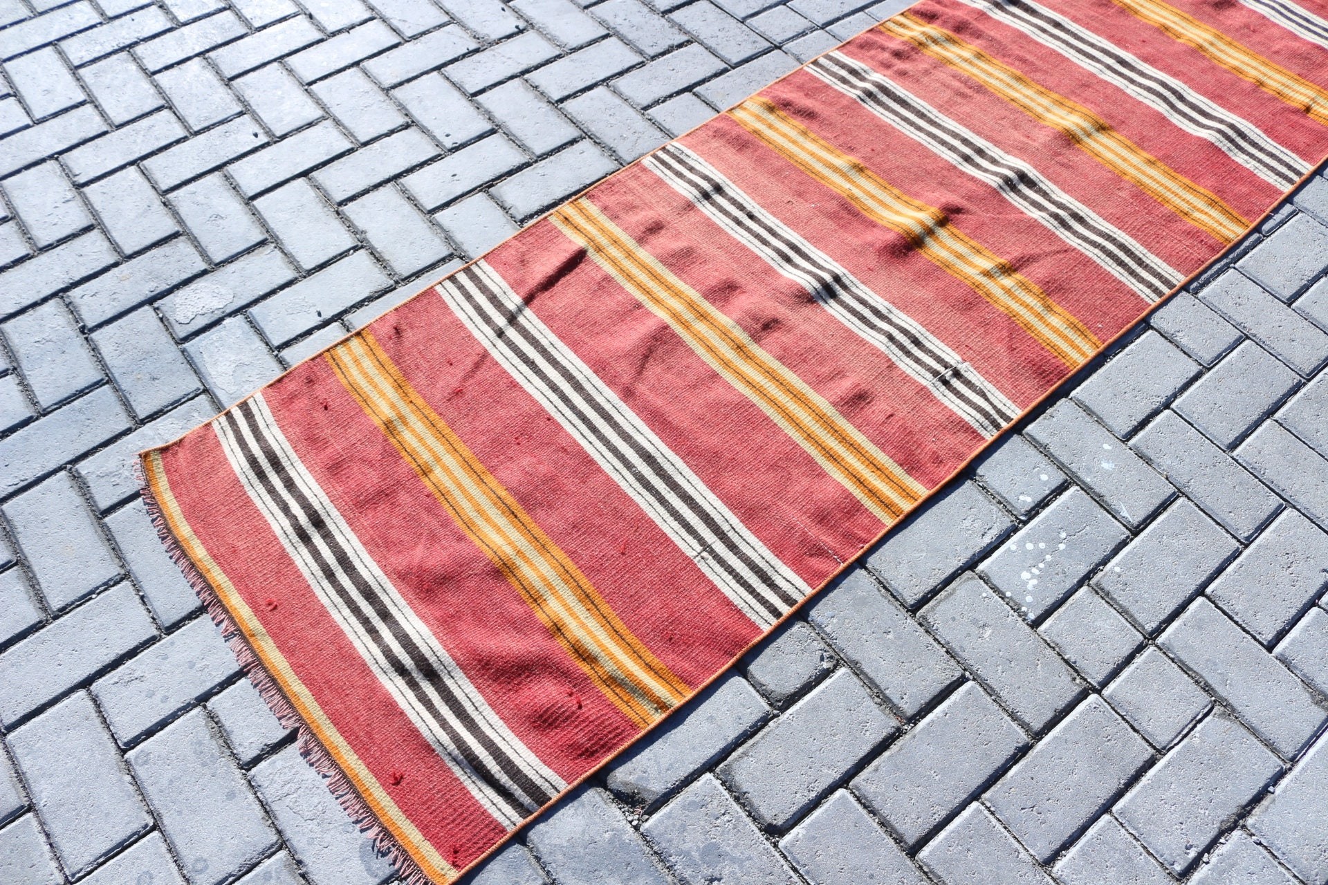 Rugs for Stair, 2.3x9.9 ft Runner Rugs, Vintage Rug, Home Decor Rug, Stair Rug, Old Rug, Turkish Rug, Antique Rug, Red Cool Rug, Kilim