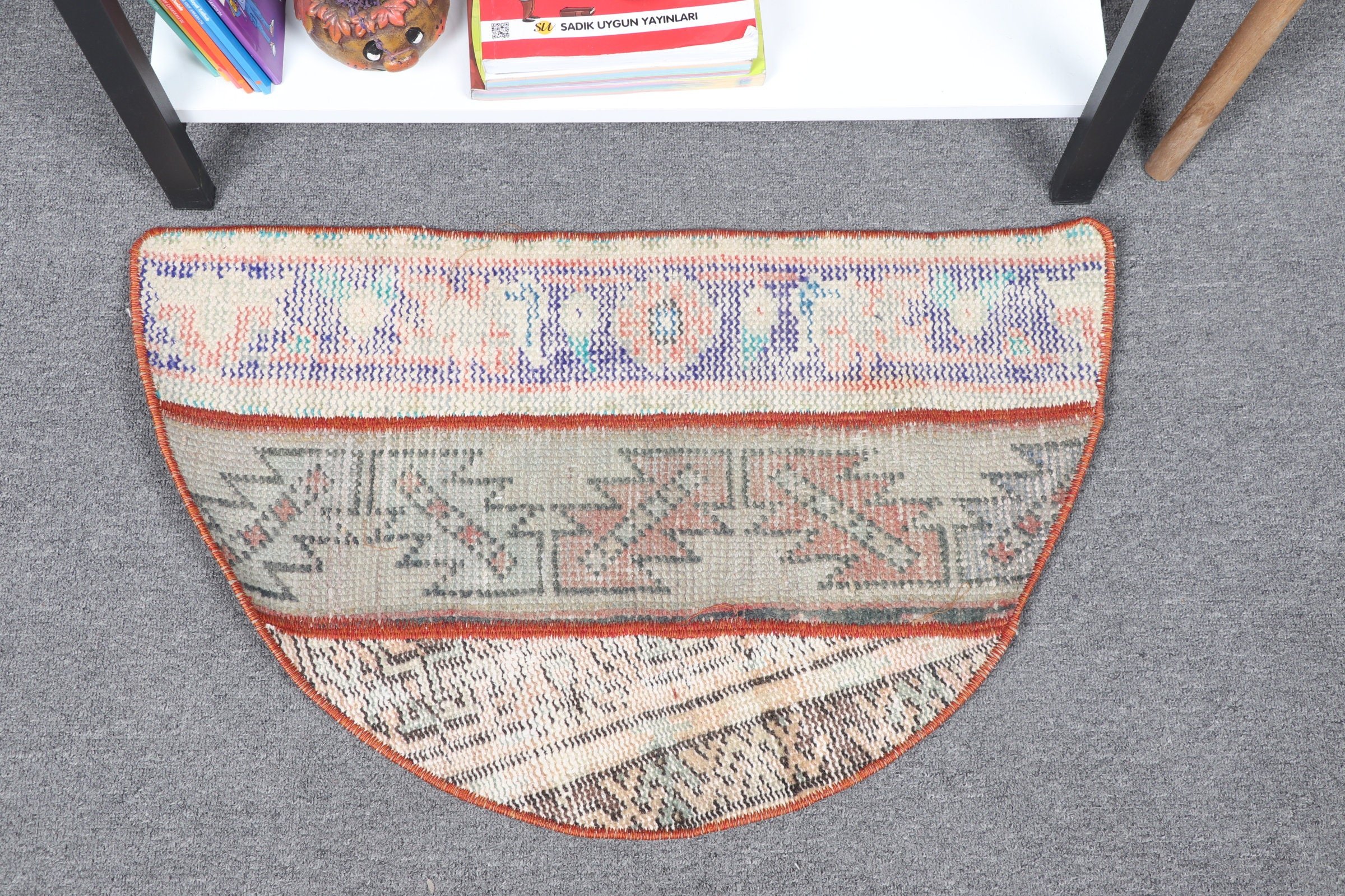 Vintage Rug, Bath Rugs, Rugs for Nursery, Antique Rug, Kitchen Rugs, Home Decor Rug, Beige Antique Rugs, 2.5x1.5 ft Small Rug, Turkish Rug