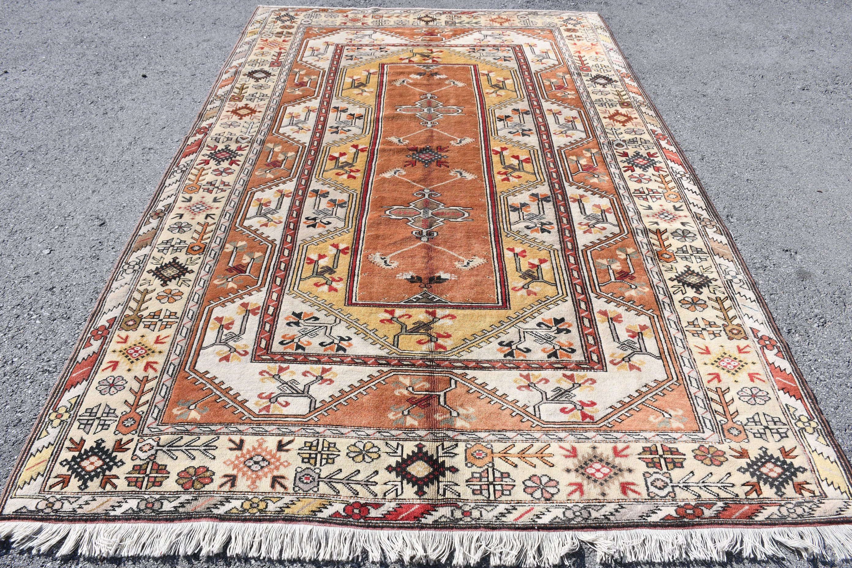 6.2x9.7 ft Büyük Halı, Türk Halıları, Oturma Odası Halıları, Yemek Odası Halısı, Oryantal Halılar, Ev Dekor Halıları, Vintage Halı, Kırmızı Anadolu Halıları