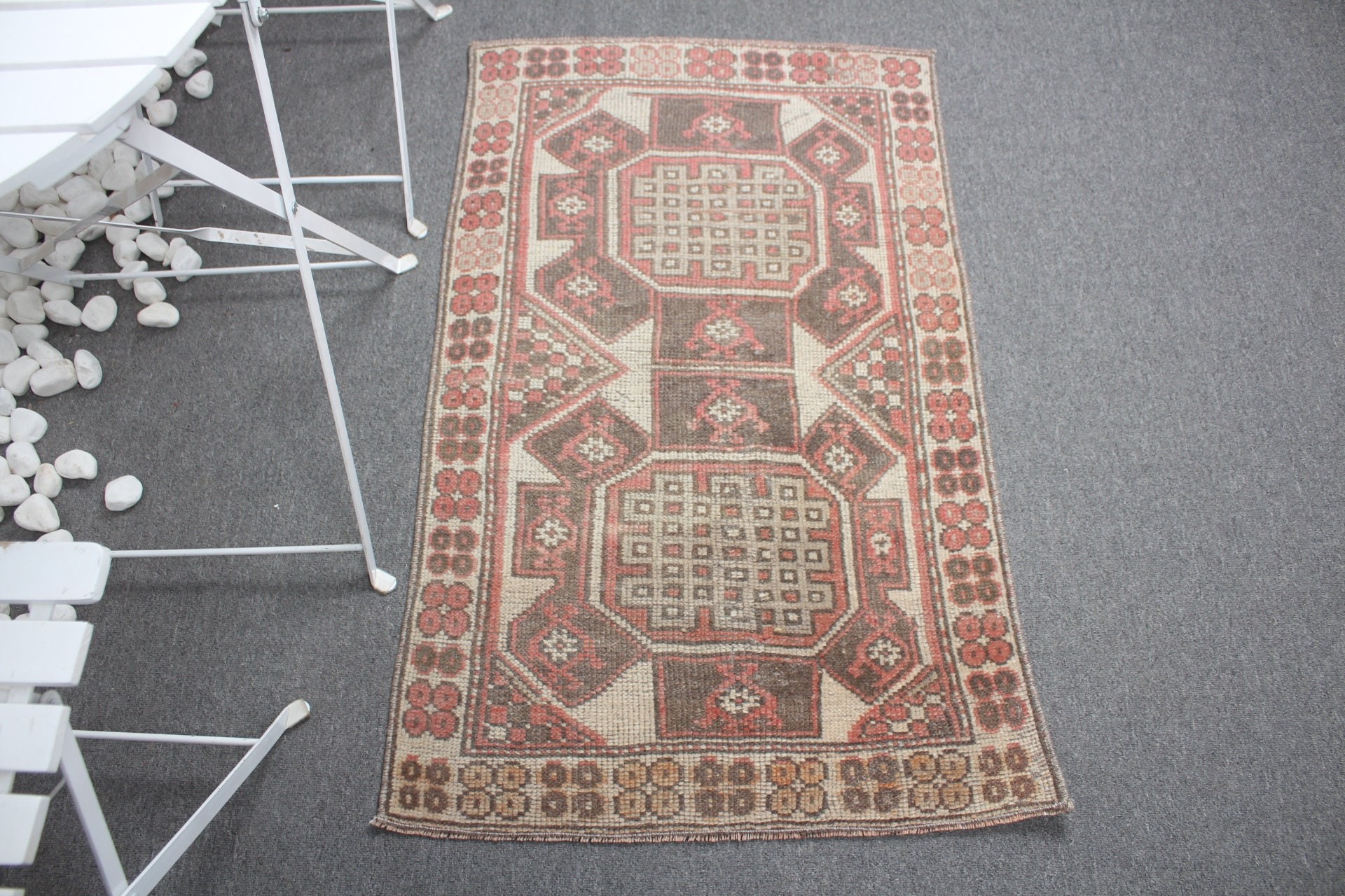 Kapı Paspası Halıları, Türk Halısı, 2.2x3.6 ft Küçük Halı, Oryantal Halılar, Çocuk Odası Halıları, Vintage Halı, Kahverengi Havalı Halılar, Yün Halılar, Banyo Halıları