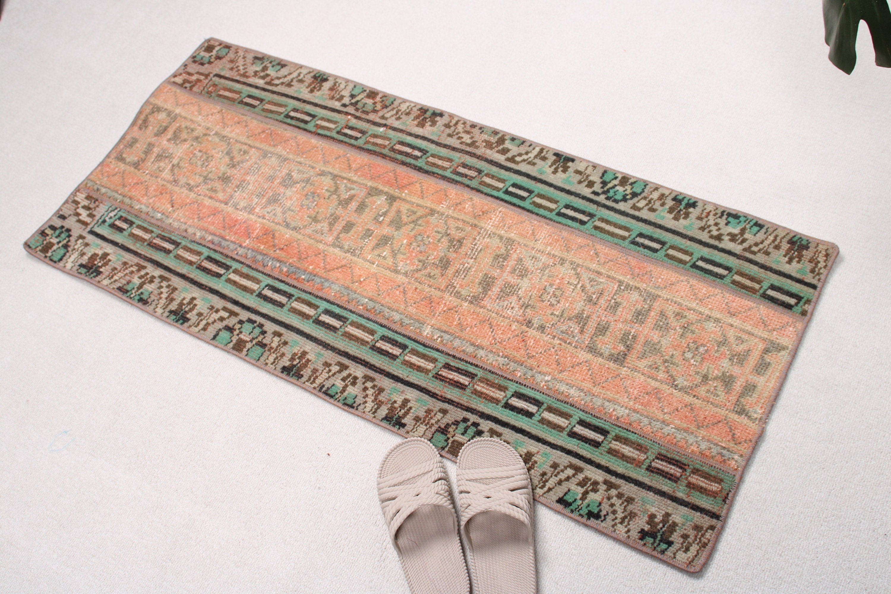 Kitchen Rugs, Home Decor Rugs, Small Boho Rugs, Orange Oriental Rug, Turkish Rugs, Vintage Rug, 1.8x3.9 ft Small Rugs, Nursery Rugs