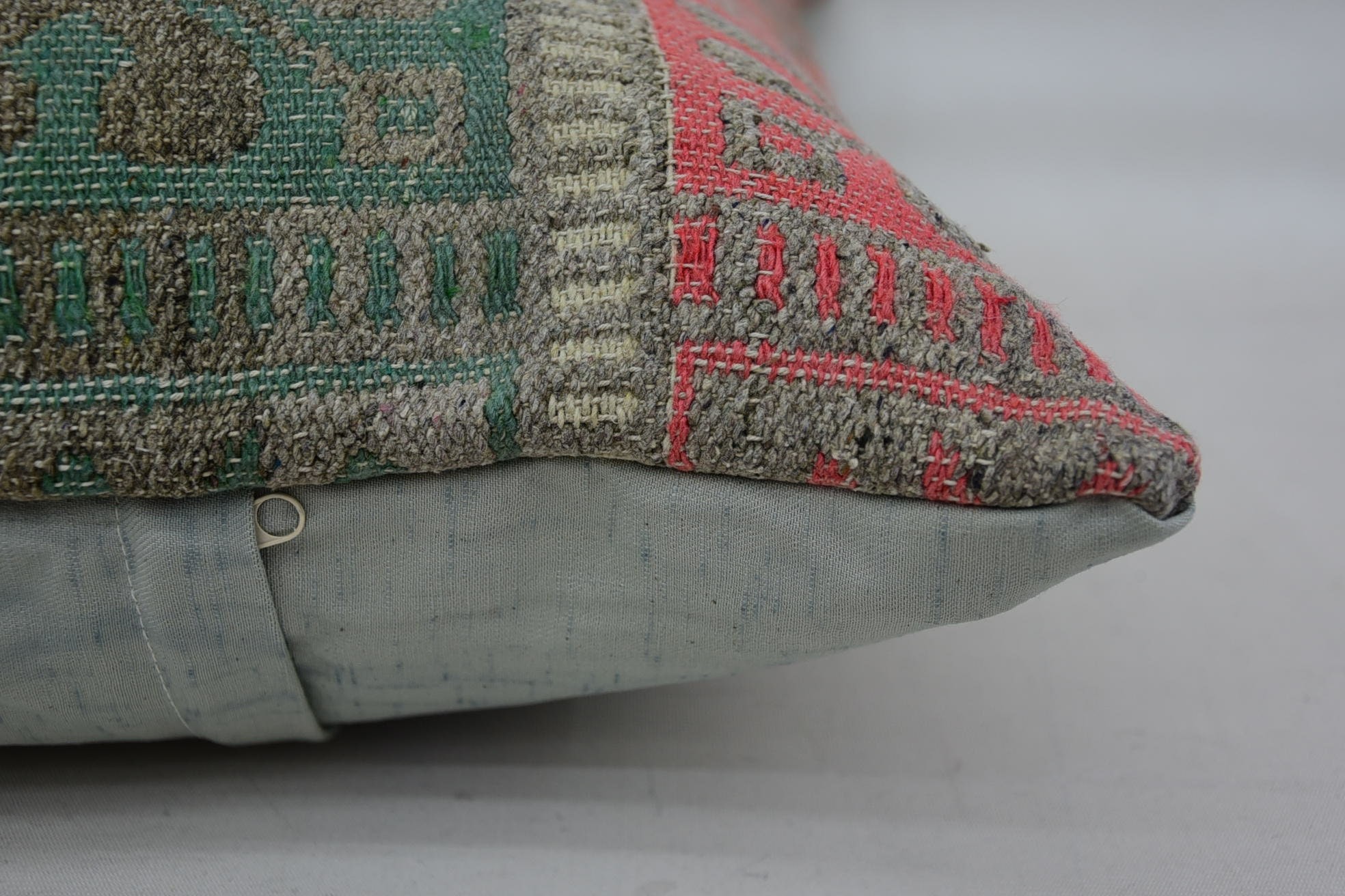 Southwestern Pillow, Turkish Kilim Pillow, Bed Pillow Sham, Gift Pillow, Throw Kilim Pillow, 16"x24" Green Cushion Cover