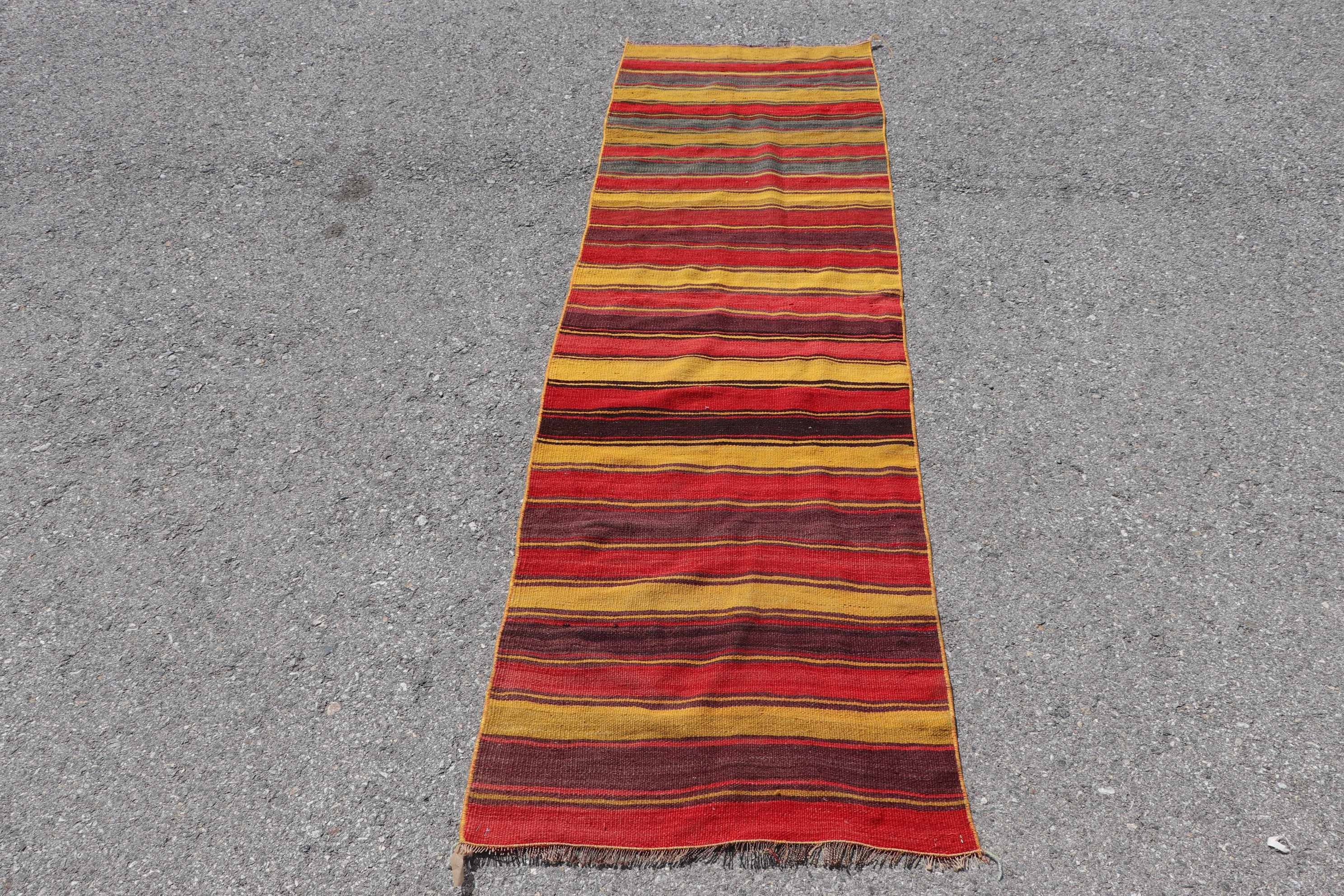 Koridor Kilim, Koridor Kilim, 67x222 cm Yolluk Kilim, Anadolu Kilim, Sarı Antik Kilim, Merdiven Kilim, Koridor Kilim, Nostaljik Kilim