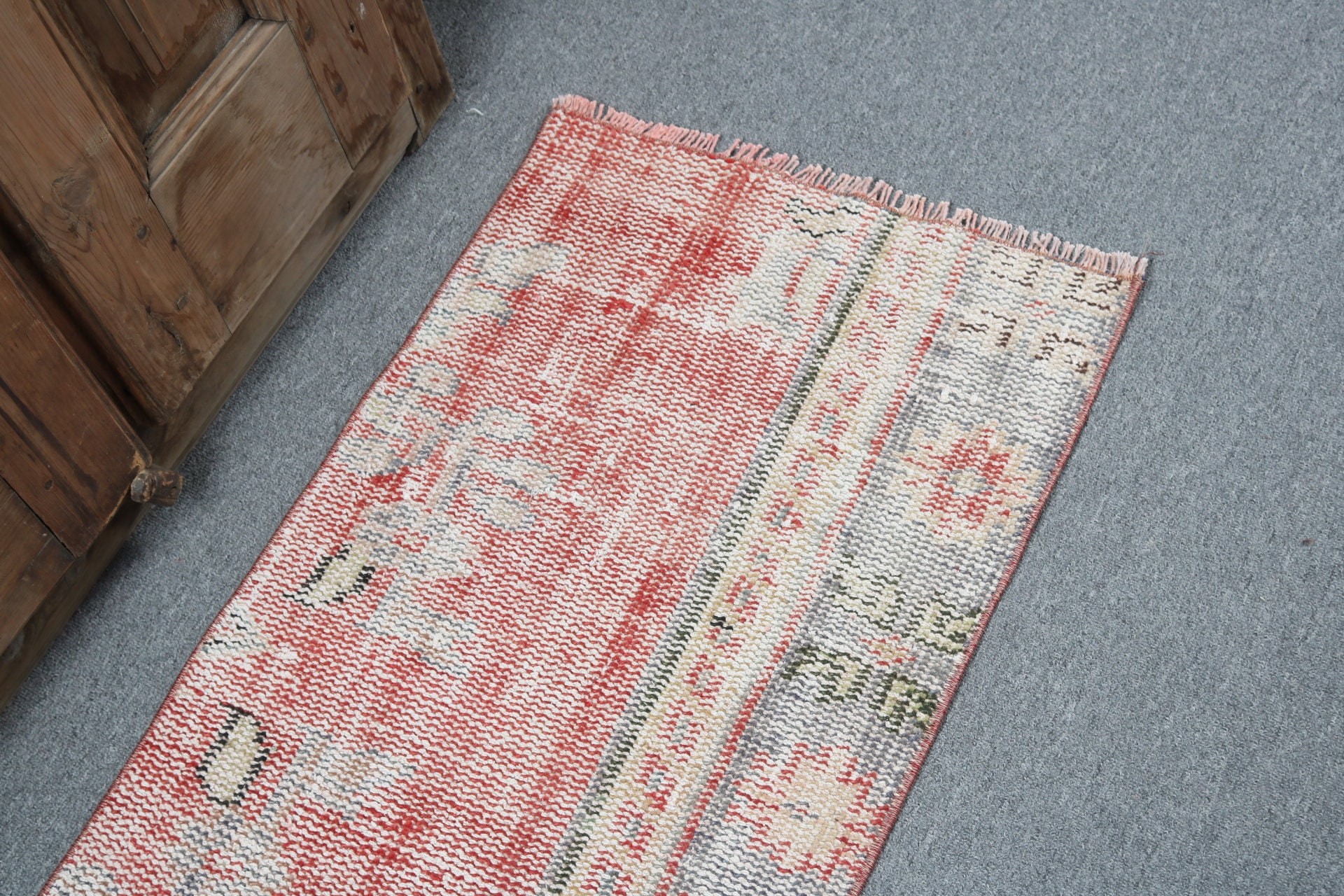 Kitchen Rug, Small Vintage Rugs, Turkish Rug, Vintage Rug, Anatolian Rug, 1.6x3.1 ft Small Rug, Wool Rug, Outdoor Rugs, Red Flatweave Rug