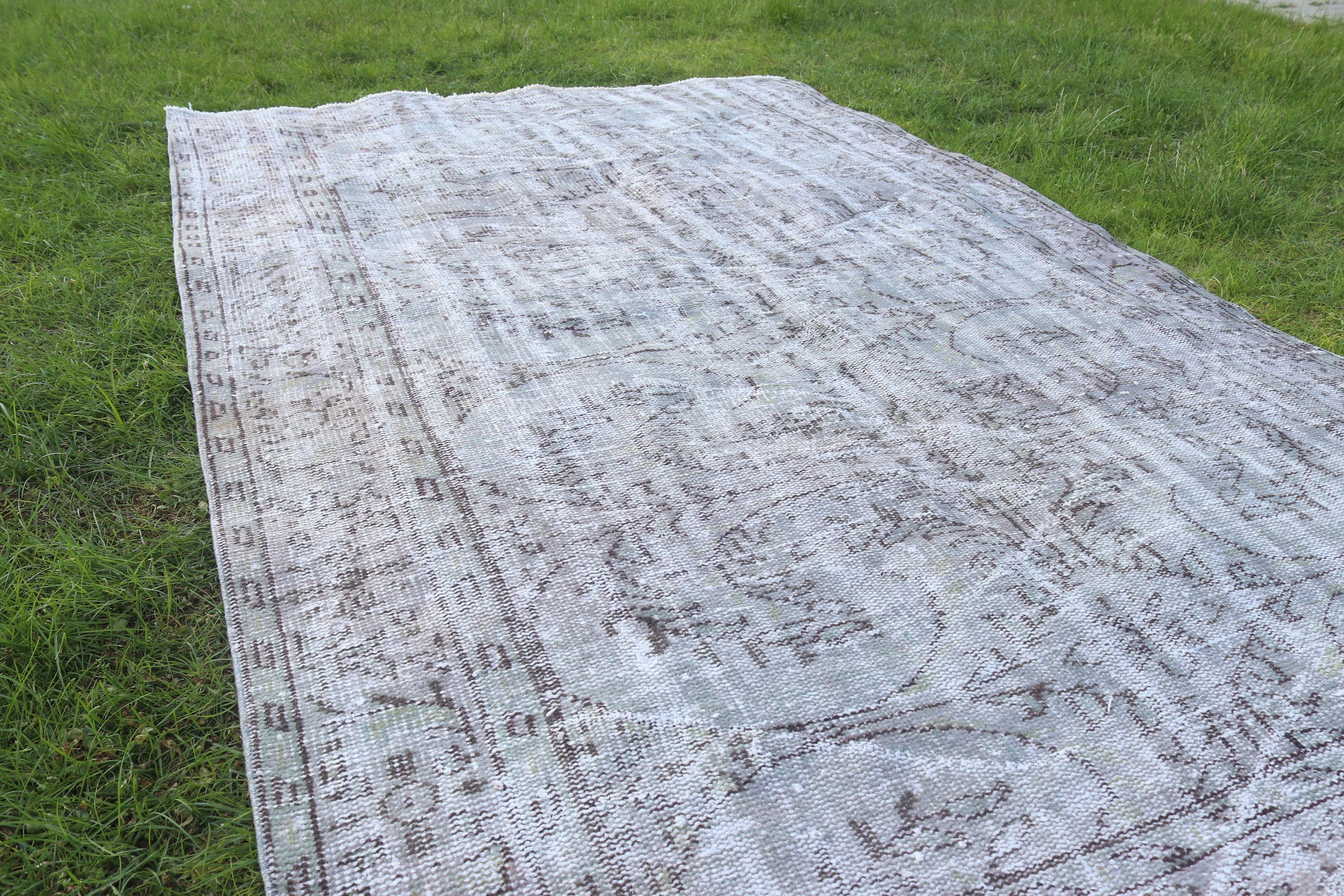 4.9x8.4 ft Large Rugs, Vintage Rug, Large Vintage Rug, Large Boho Rug, Home Decor Rug, Gray Modern Rug, Floor Rug, Turkish Rug, Oushak Rugs