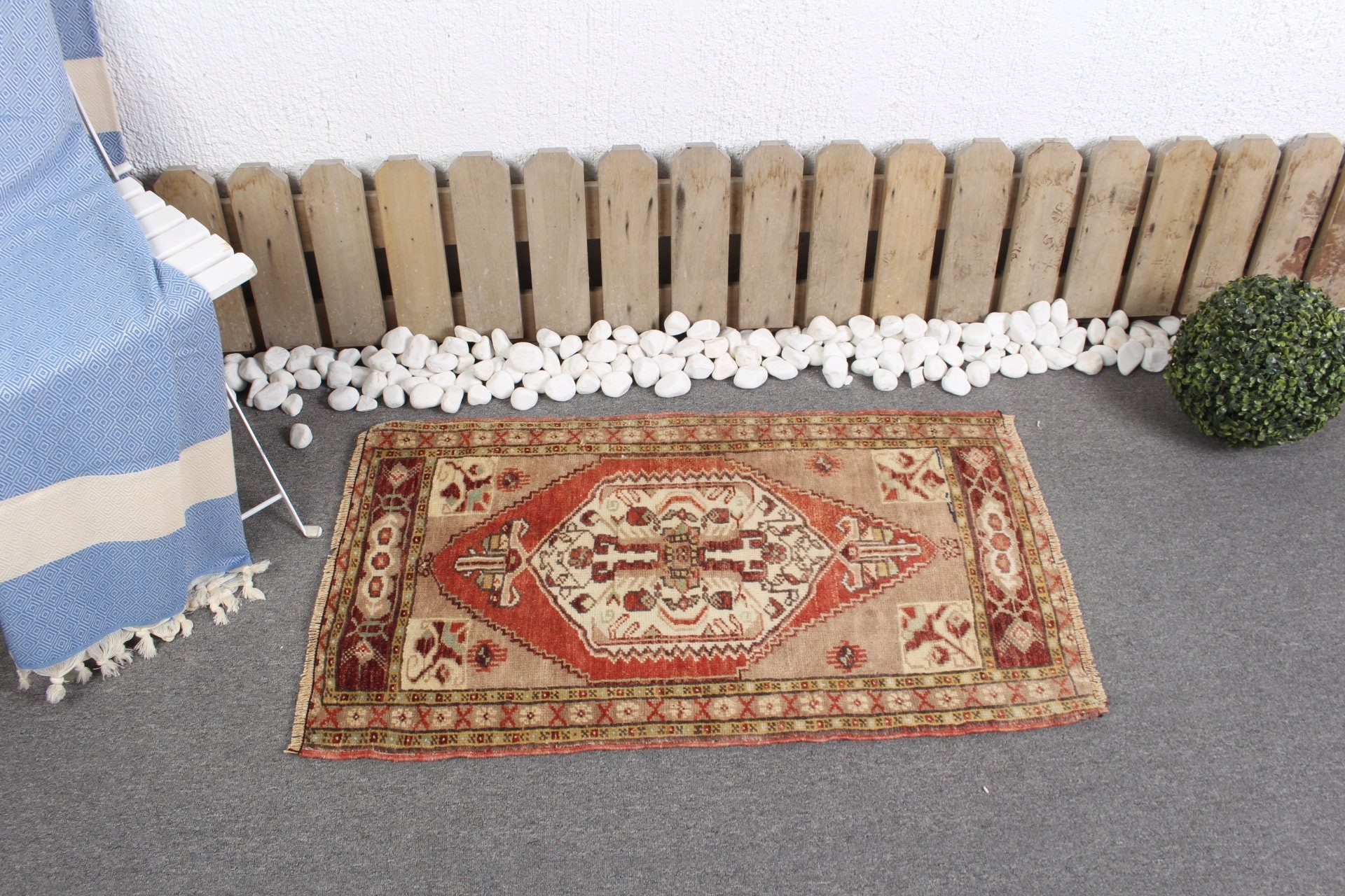 Kahverengi Antika Halı, Mutfak Halısı, 1.8x3.3 ft Küçük Halı, Duvara Asılı Halı, Yatak Odası Halıları, Vintage Halı, Türk Halısı, Göçebe Halısı, Oryantal Halı