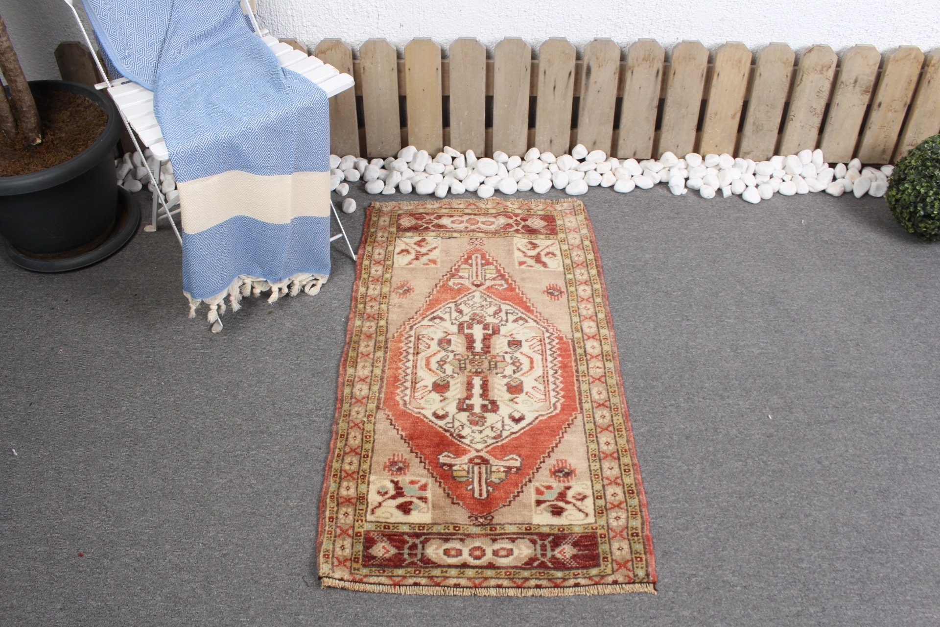 Kahverengi Antika Halı, Mutfak Halısı, 1.8x3.3 ft Küçük Halı, Duvara Asılı Halı, Yatak Odası Halıları, Vintage Halı, Türk Halısı, Göçebe Halısı, Oryantal Halı