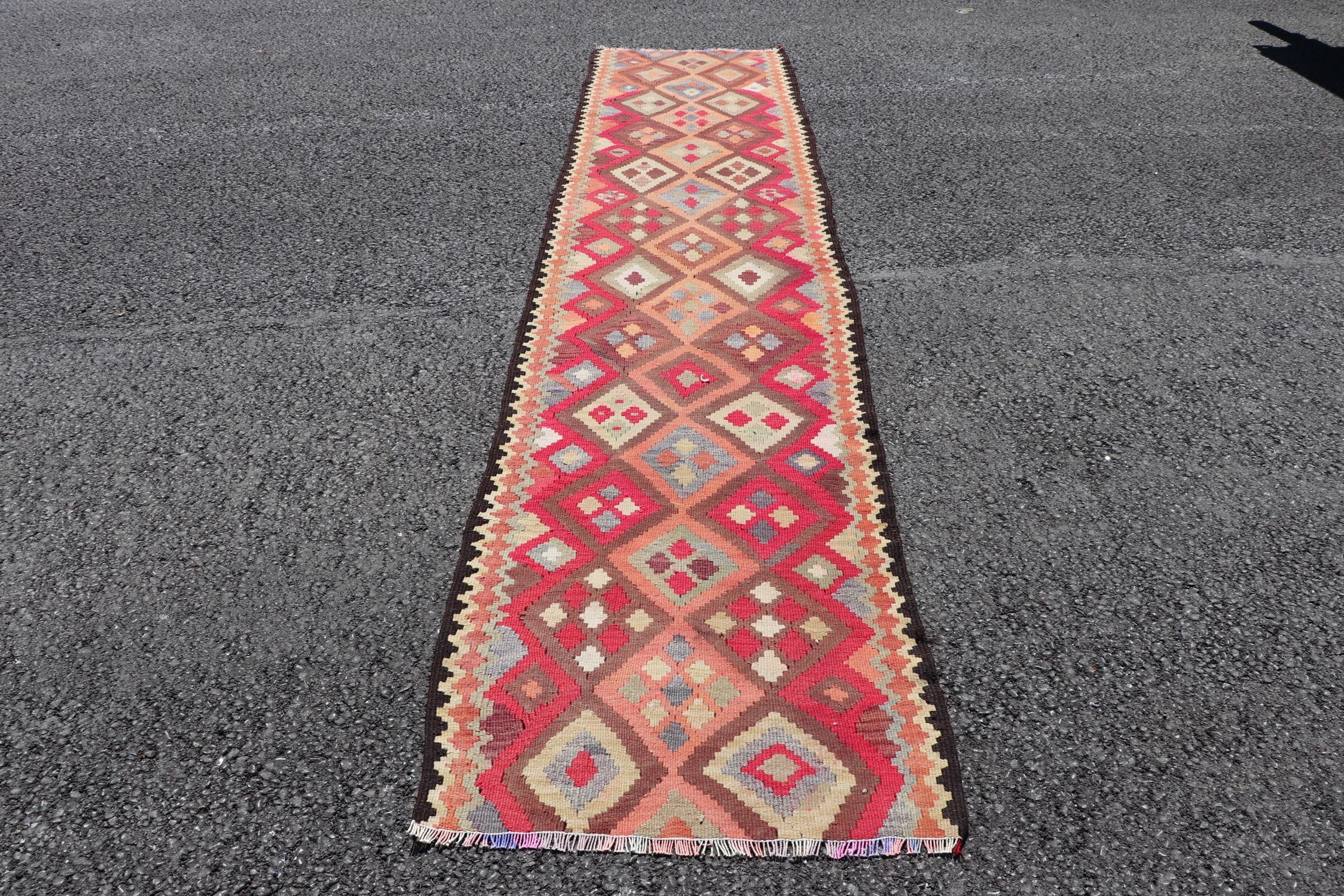 Vintage Halı, Antika Halı, 2.8x11.9 ft Yolluk Halıları, Oushak Halıları, Bej Yatak Odası Halısı, Koridor Halıları, Eski Halı, Merdiven Halıları, Türk Halıları