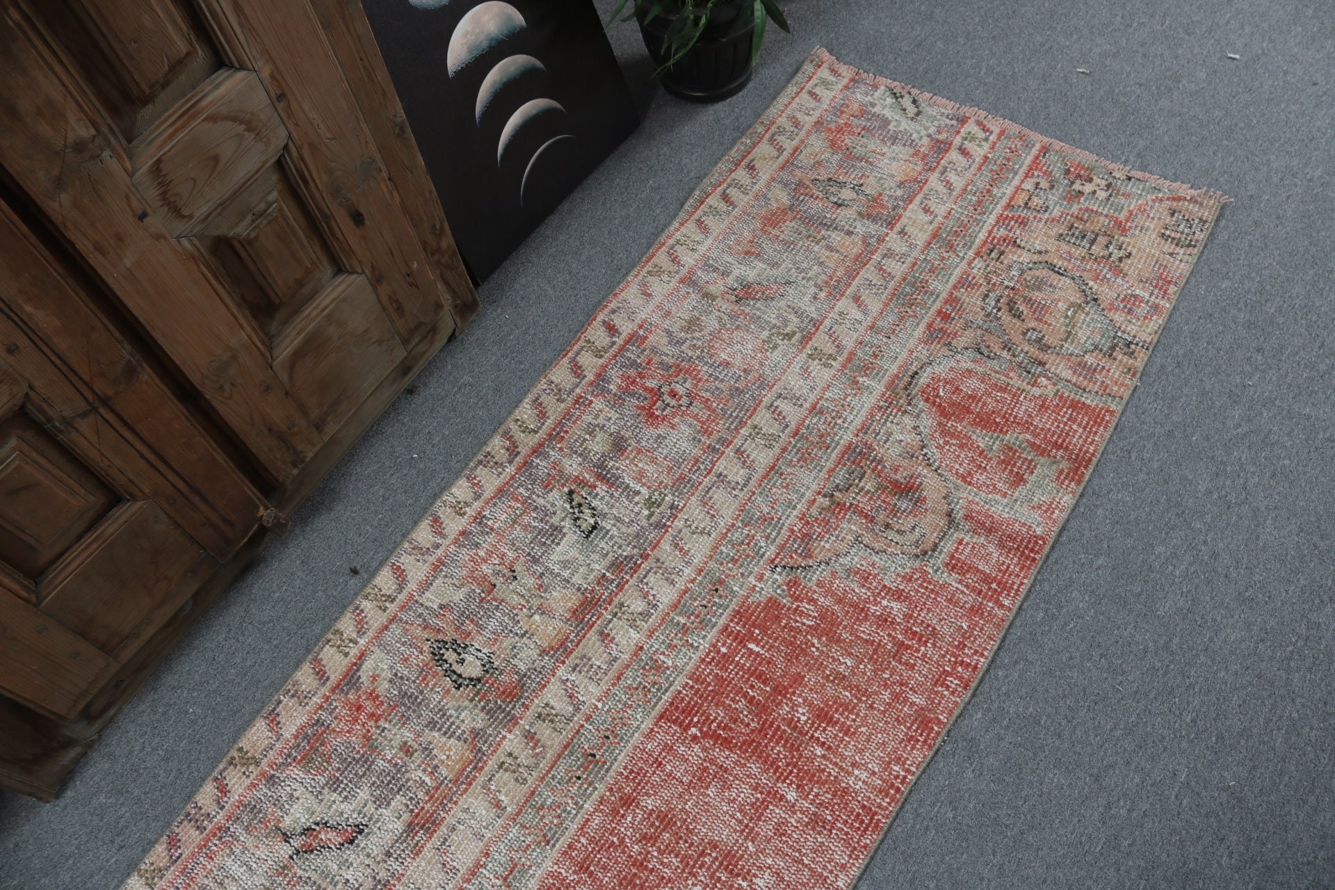 Boho Rug, Turkish Rug, 2.3x7.2 ft Runner Rug, Rugs for Long Runner, Vintage Rug, Long Runner Rug, Cool Rug, Home Decor Rugs, Red Modern Rug