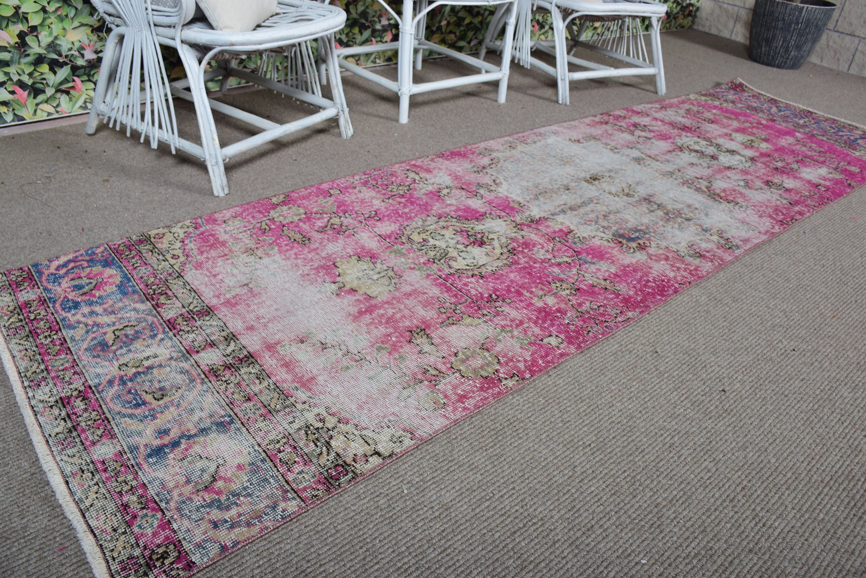 Hallway Rugs, Statement Rug, Pink Bedroom Rugs, Kitchen Rug, 2.9x10 ft Runner Rugs, Rugs for Stair, Vintage Rug, Turkish Rugs, Oushak Rugs