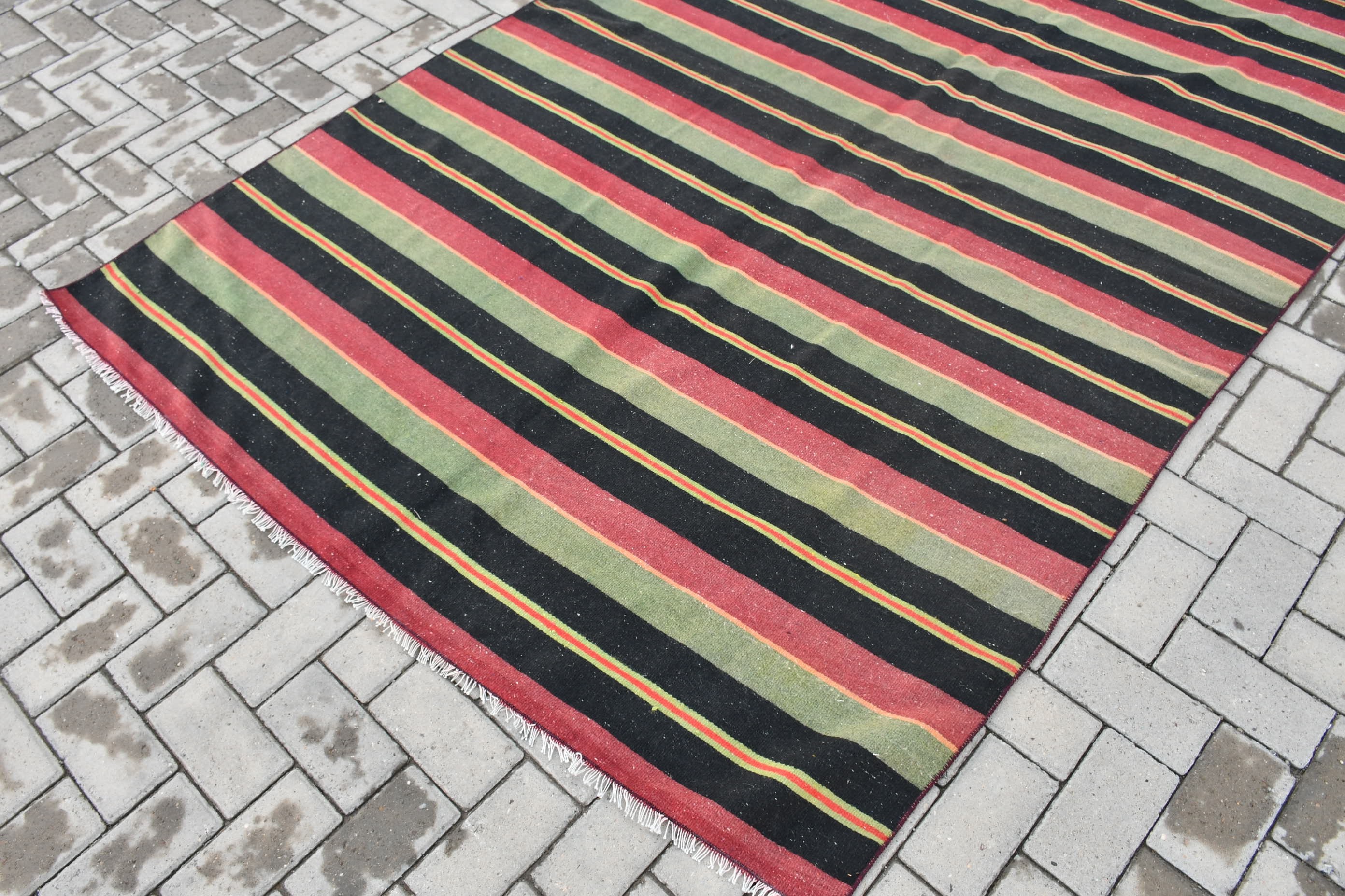 5.4x8.4 ft Large Rug, Black Floor Rug, Kilim, Antique Rugs, Vintage Rug, Wool Rugs, Turkish Rugs, Living Room Rugs, Salon Rugs, Dorm Rugs