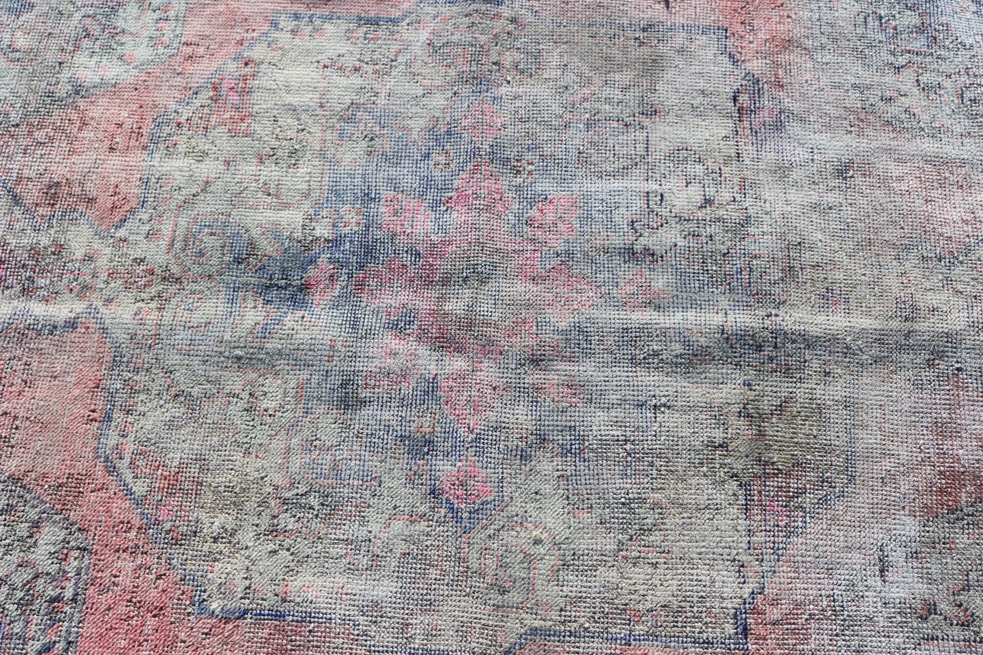 Nursery Rug, 3.4x6.9 ft Accent Rugs, Entry Rug, Rugs for Bedroom, Floor Rug, Turkish Rug, Blue Anatolian Rug, Vintage Rug, Oushak Rug