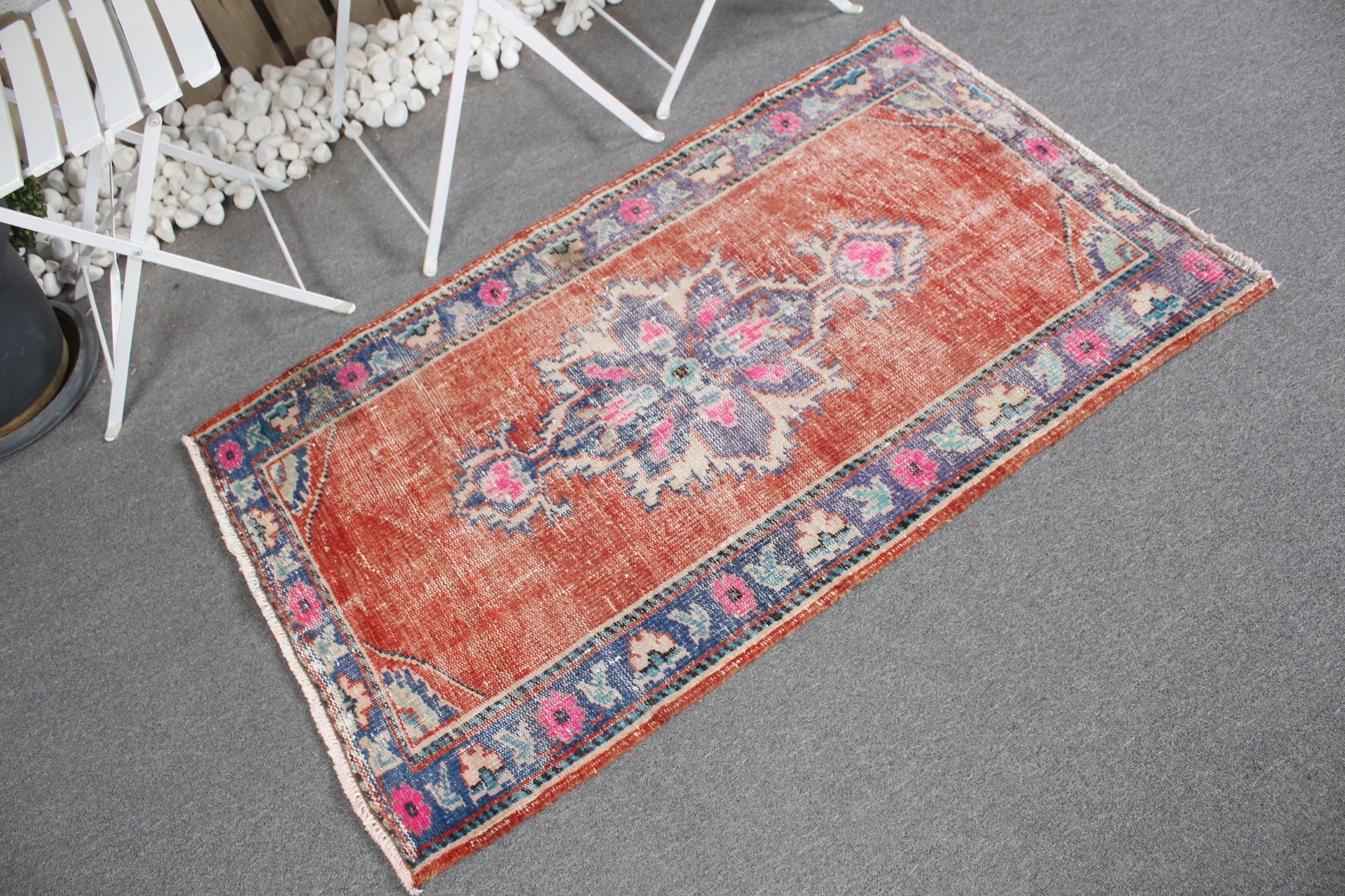 Bedroom Rug, Cool Rug, Red Moroccan Rug, Bathroom Rugs, Turkish Rug, Rugs for Bath, Kitchen Rugs, Vintage Rugs, 2.7x4.3 ft Small Rug