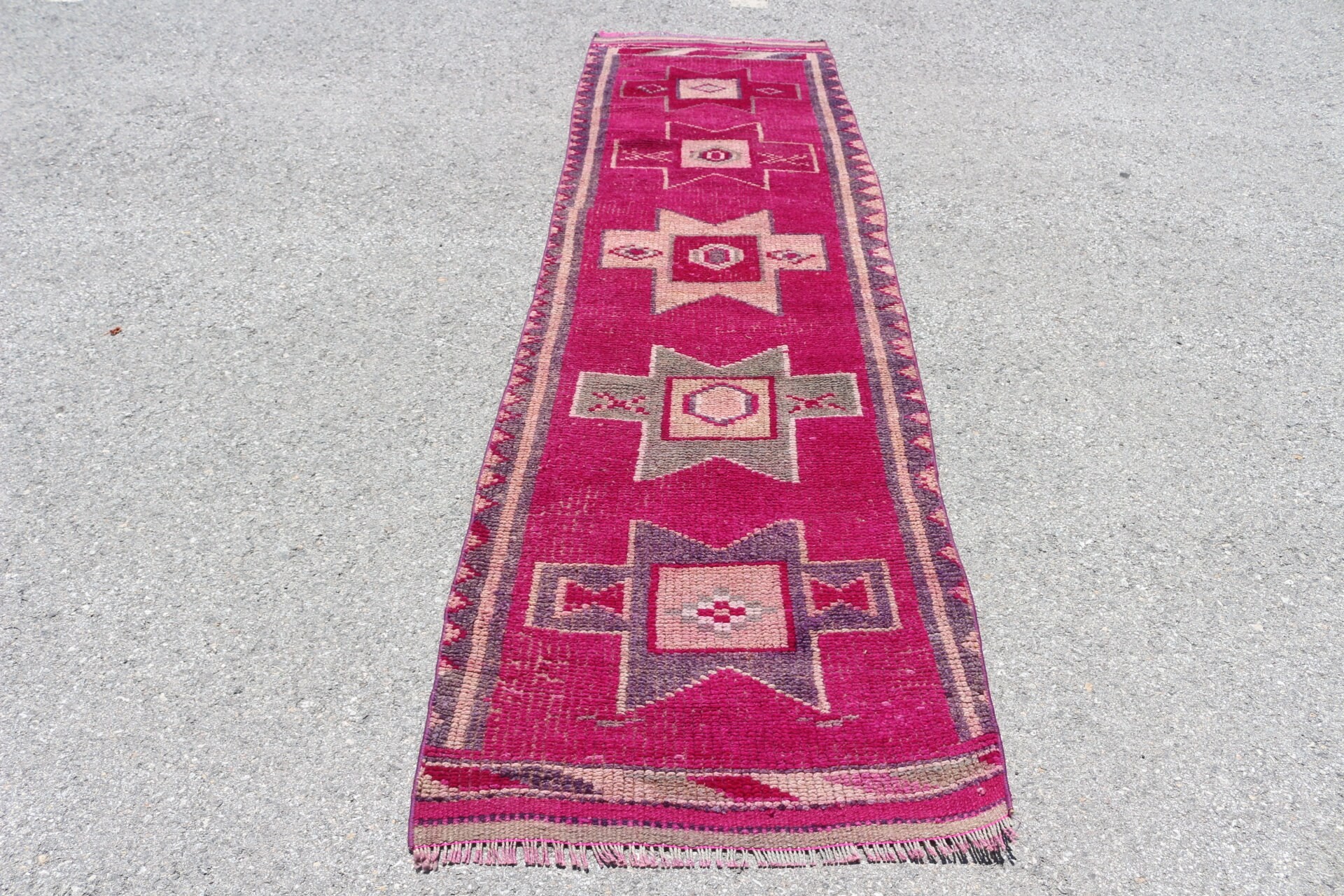 Stair Rug, 2.7x9.5 ft Runner Rugs, Vintage Rugs, Kitchen Rugs, Art Rugs, Turkish Rug, Antique Rugs, Home Decor Rugs, Pink Antique Rug