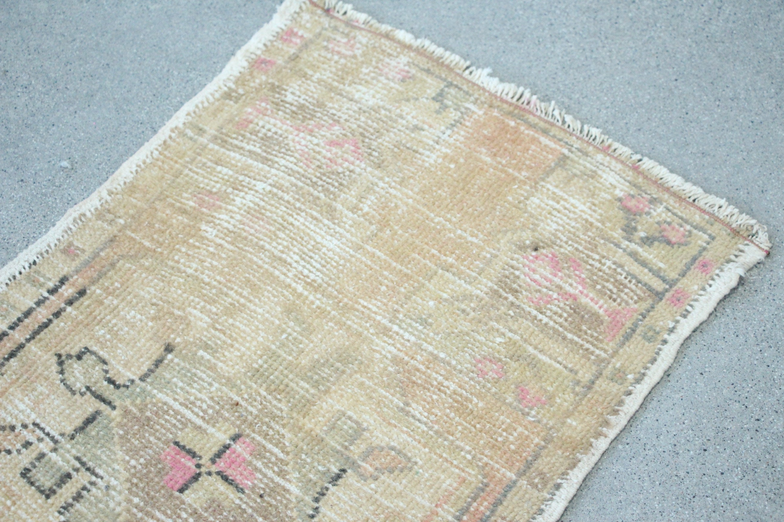 1.6x2.9 ft Small Rug, Brown Kitchen Rug, Cool Rug, Flatweave Rug, Rugs for Bedroom, Turkish Rug, Bath Rug, Vintage Rug