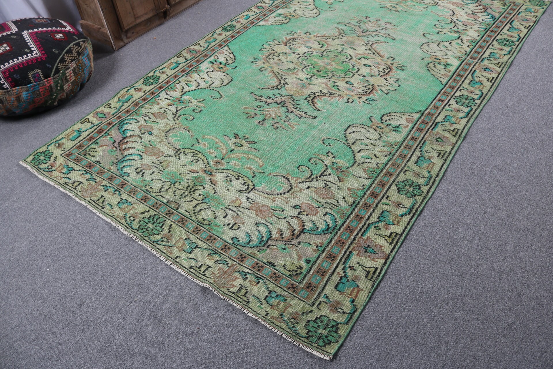 Turkish Rug, Vintage Rug, Home Decor Rug, 5.2x8.7 ft Large Rug, Floor Rug, Bedroom Rug, Neutral Rugs, Salon Rugs, Green Kitchen Rugs