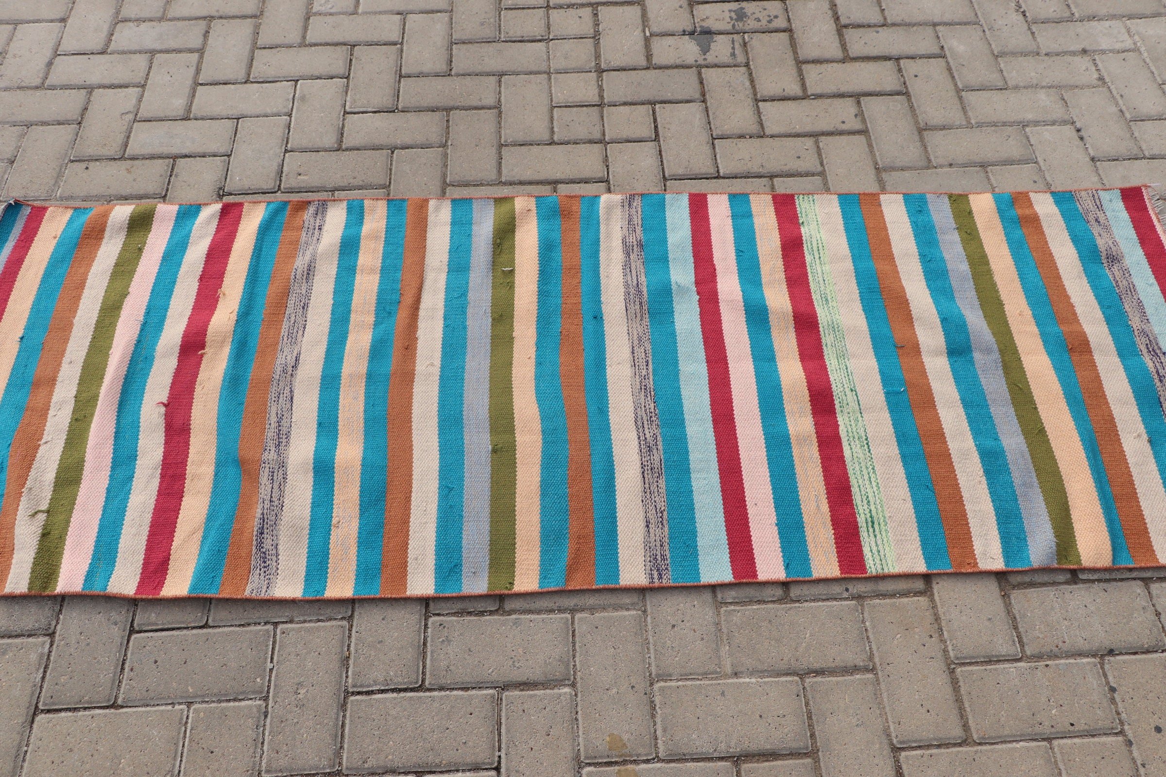 Vintage Halı, Mutfak Halıları, Koridor Halıları, Mavi Anadolu Halısı, Koridor Halıları, Türk Halısı, Havalı Halılar, Kilim, 2,4x6,8 ft Yolluk Halısı