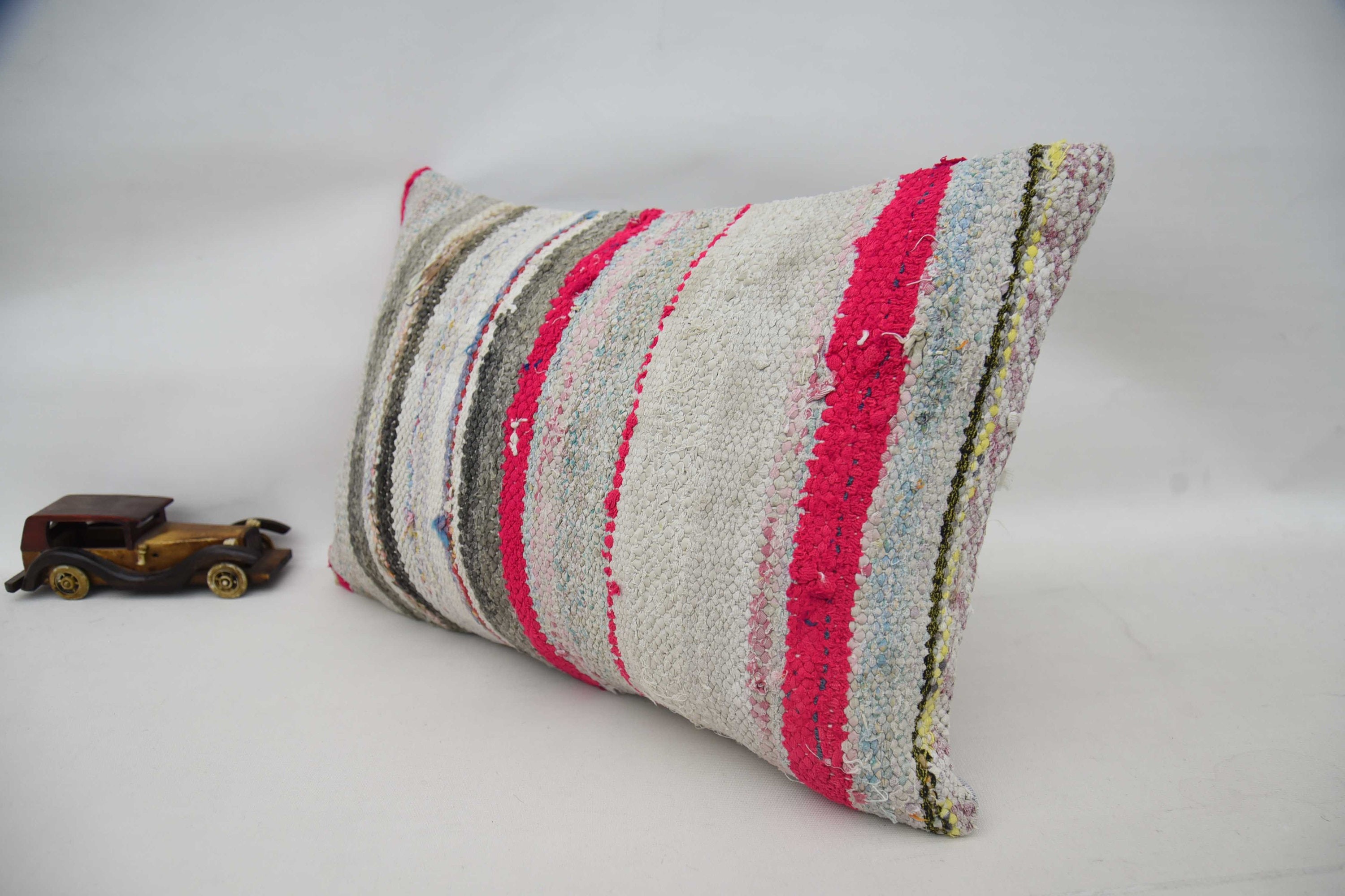 16"x24" Bronze Pillow Cover, Ethnical Kilim Rug Pillow, Crochet Pattern Pillow, Kilim Cushion Sham, Bed Pillow, Kilim Pillow Cover