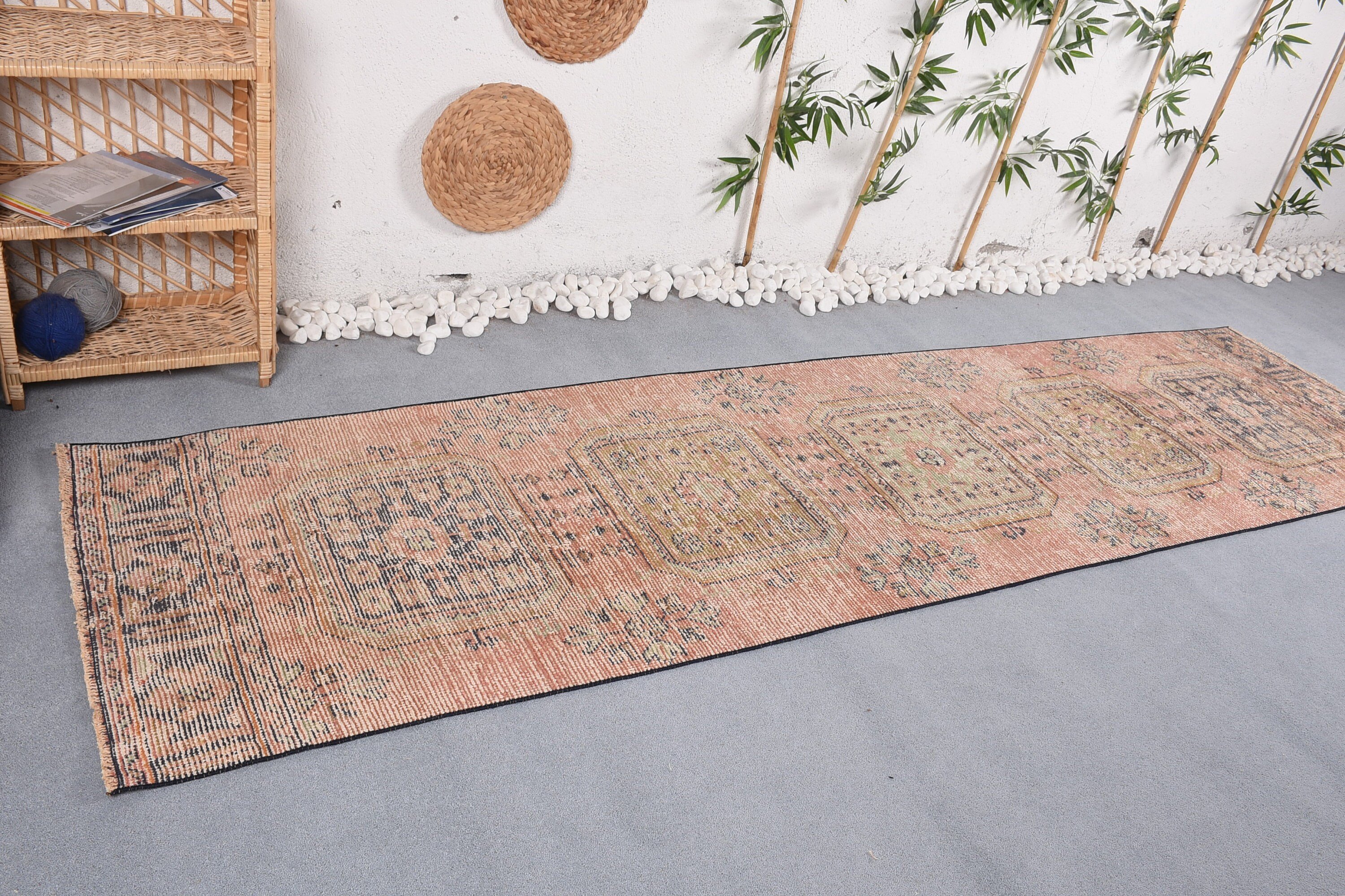 Cute Rugs, Pink Home Decor Rug, Hallway Rug, Turkish Rugs, Stair Rug, 2.9x10.8 ft Runner Rug, Anatolian Rug, Vintage Rug