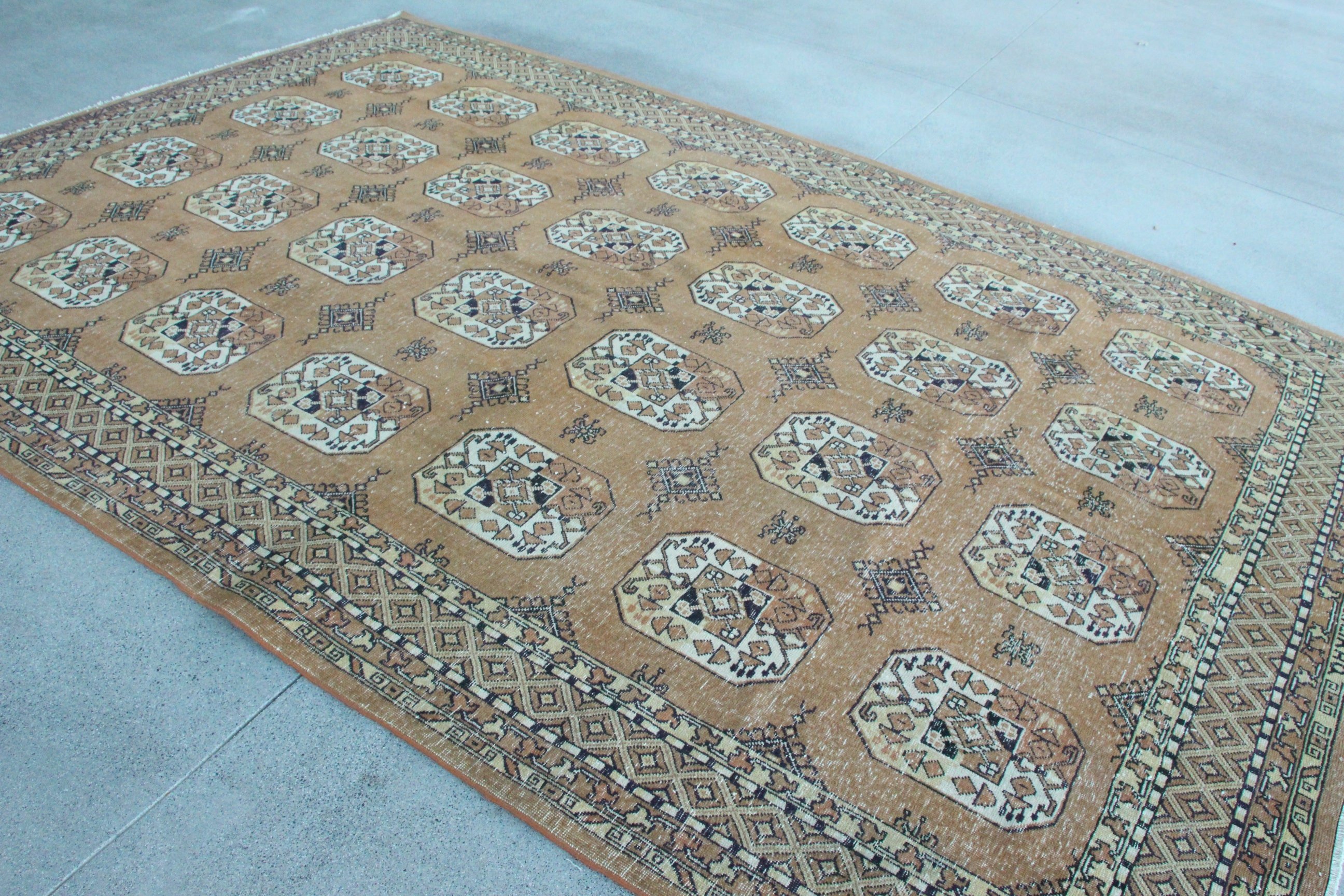 Yemek Odası Halıları, Bej Lüks Halı, Salon Halısı, 7.7x11.5 ft Büyük Boy Halı, Türk Halısı, Salon Halıları, Yün Halılar, Lüks Halılar, Vintage Halı