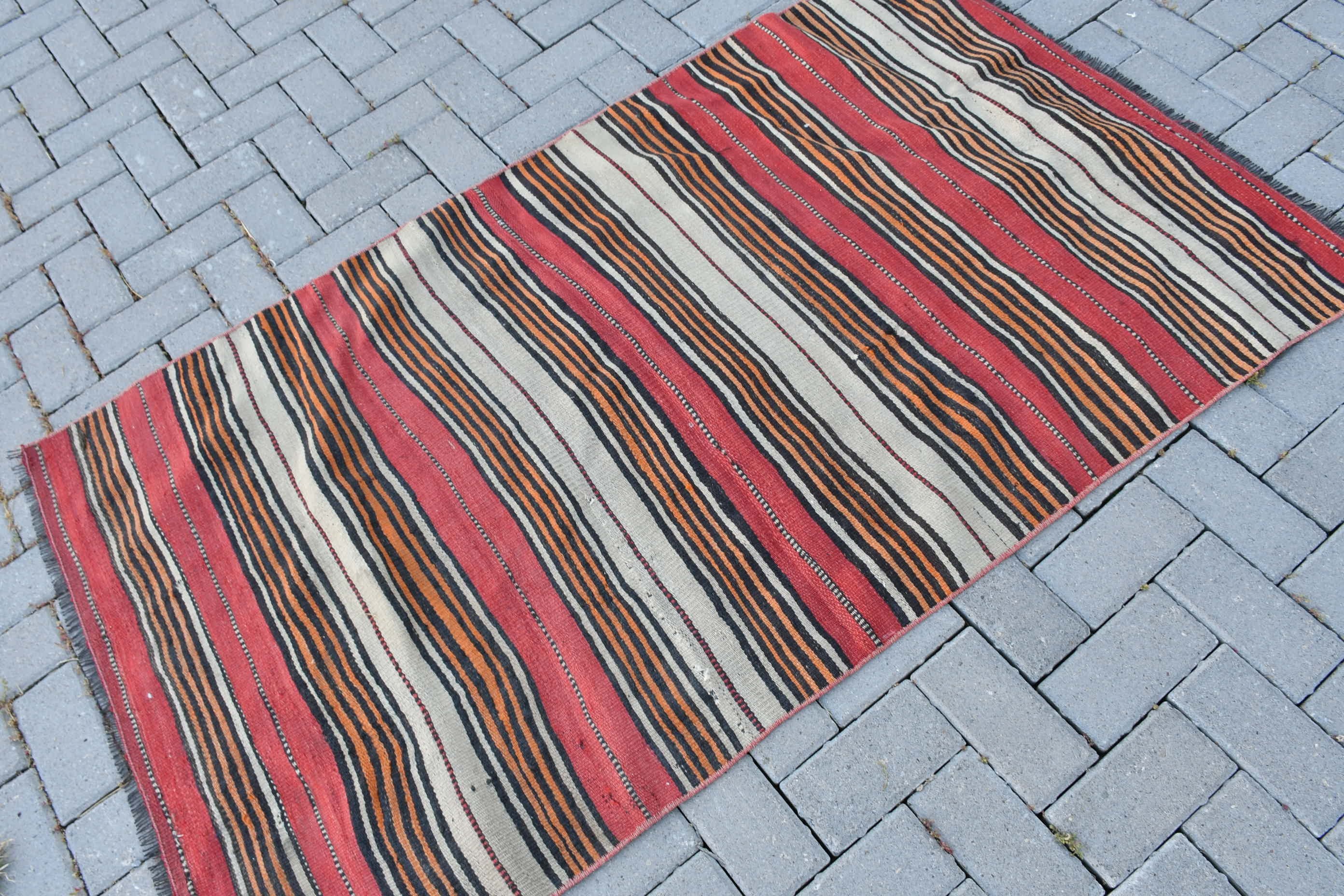 Nostaljik Kilim, Turuncu Oryantal Kilim, Ev Kilim, Ev Kilim, 96x172 cm Antre Kilim, Giriş Kilim, Yatak odası Kilim, Antik Kilim