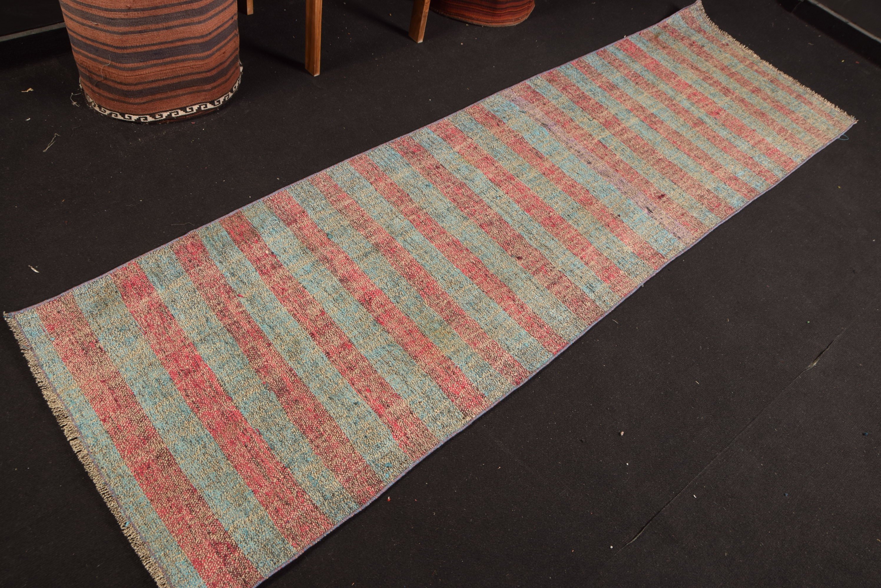 Mavi Oryantal Halılar, Vintage Halılar, Kabile Halısı, Yün Halı, Merdiven Halısı, Kilim, Ev Dekor Halısı, Türk Halısı, Mutfak Halıları, 2,5x8,3 ft Yolluk Halıları