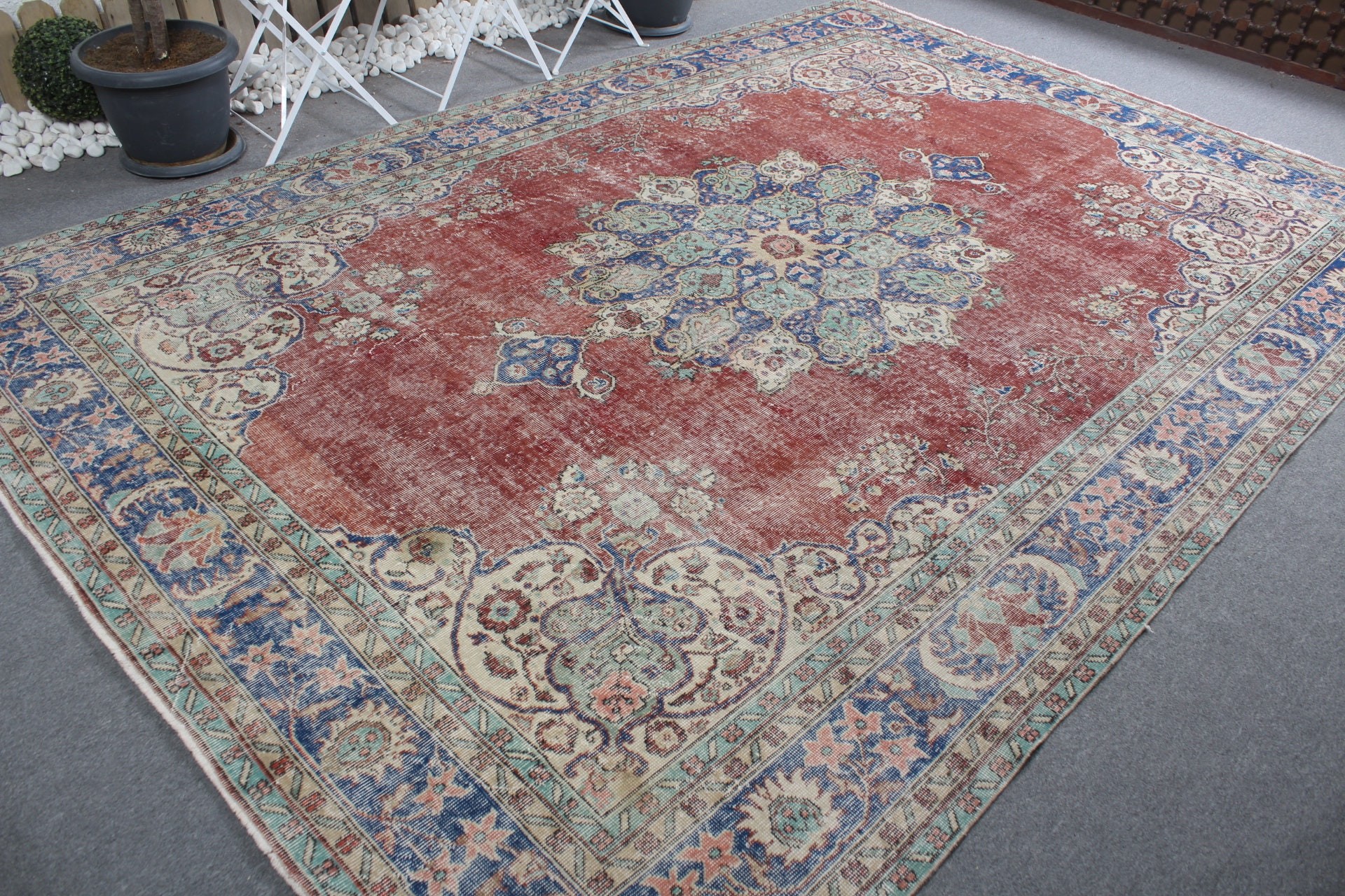 Vintage Rug, Dining Room Rugs, Anatolian Rugs, 7.9x11.6 ft Oversize Rug, Salon Rug, Old Rug, Kitchen Rug, Turkish Rugs, Red Home Decor Rug