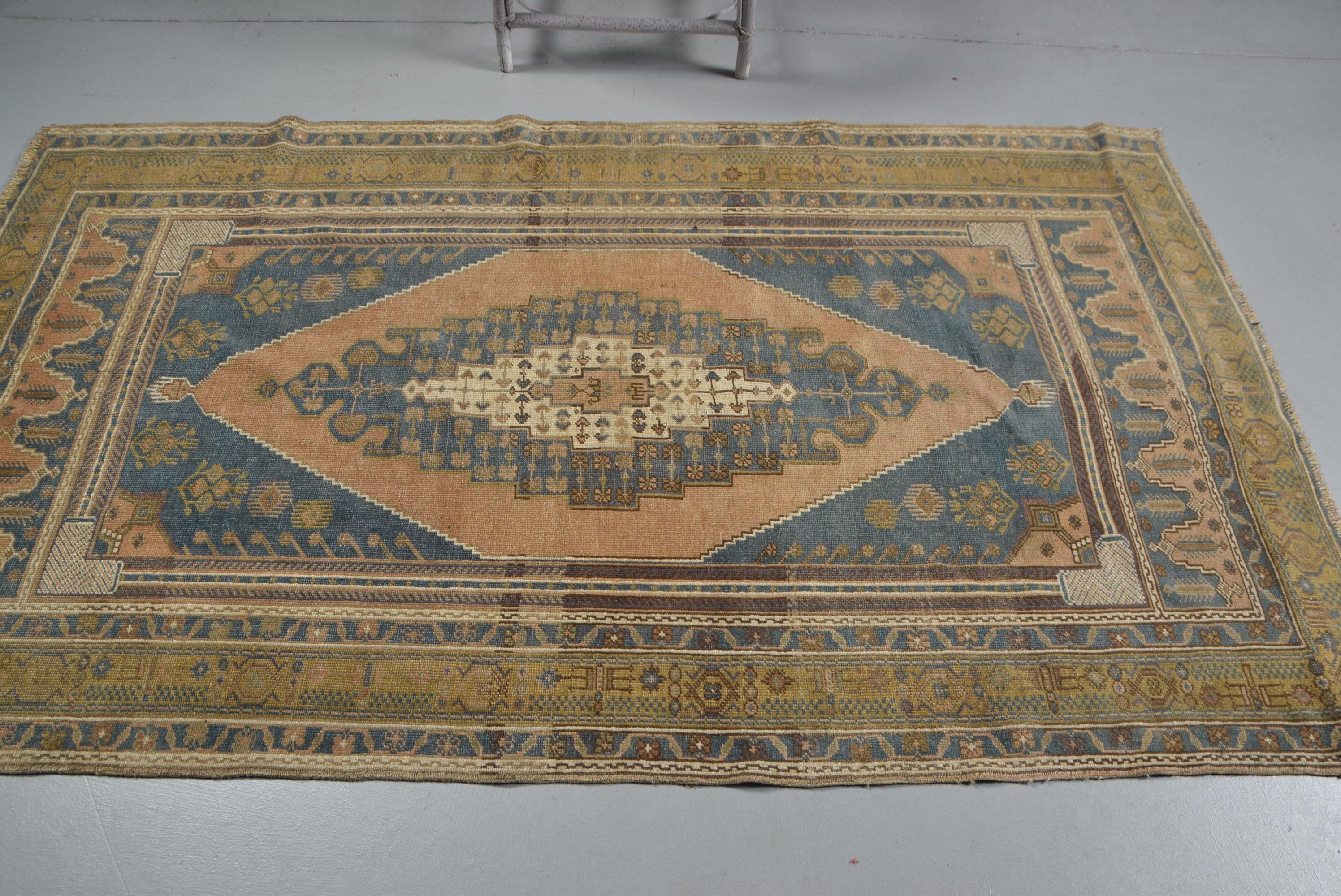 Türk Halısı, Vintage Halı, Ev Dekor Halıları, Oturma Odası Halısı, Oryantal Halı, İç Mekan Halıları, Kahverengi 4.2x7.2 ft Alan Halısı, Eski Halı