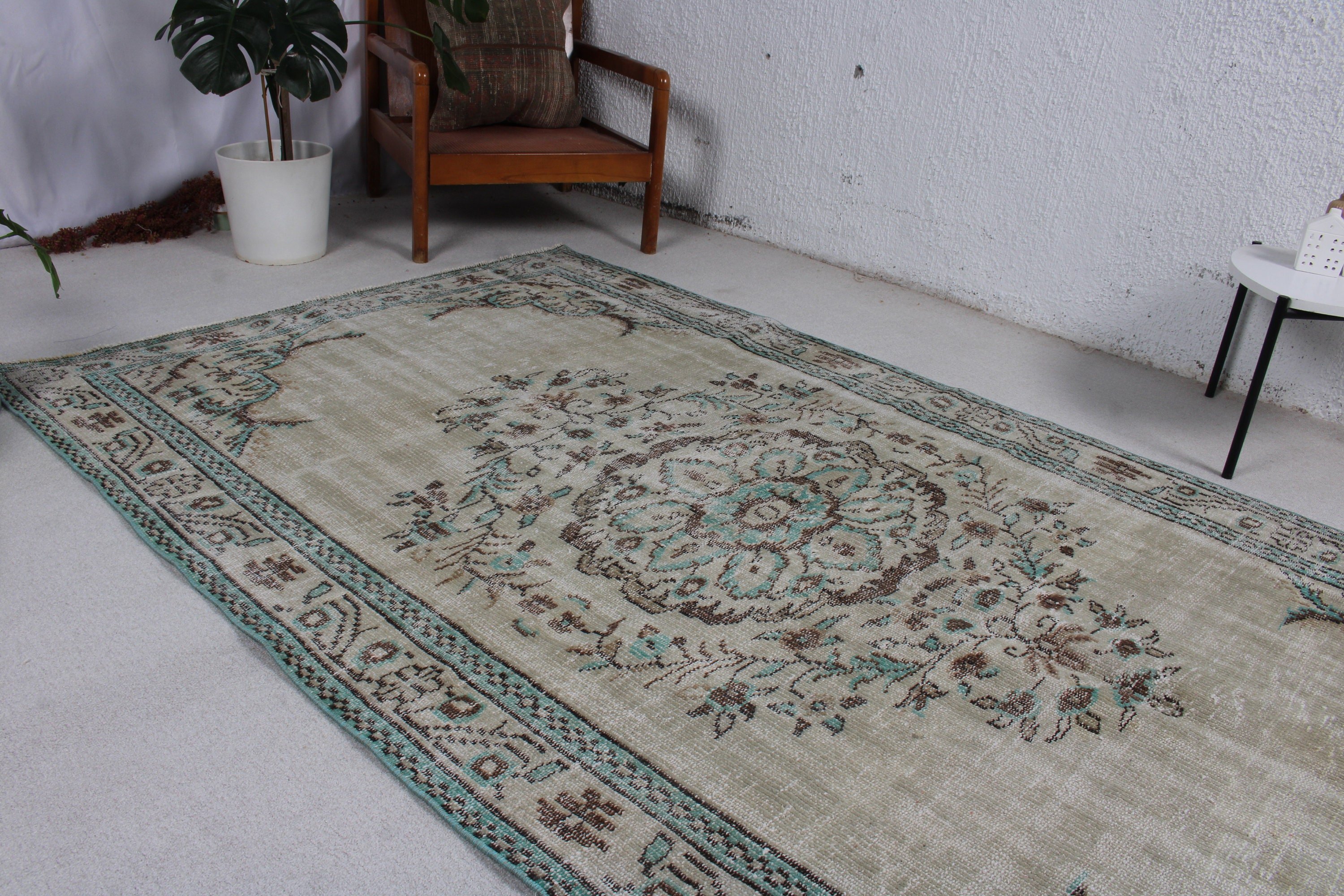 Yatak Odası Halıları, Kahverengi Açıklama Halıları, Anadolu Halısı, Türk Halısı, 5x8,4 ft Büyük Halı, Vintage Halılar, Oryantal Halılar, Büyük Oushak Halıları