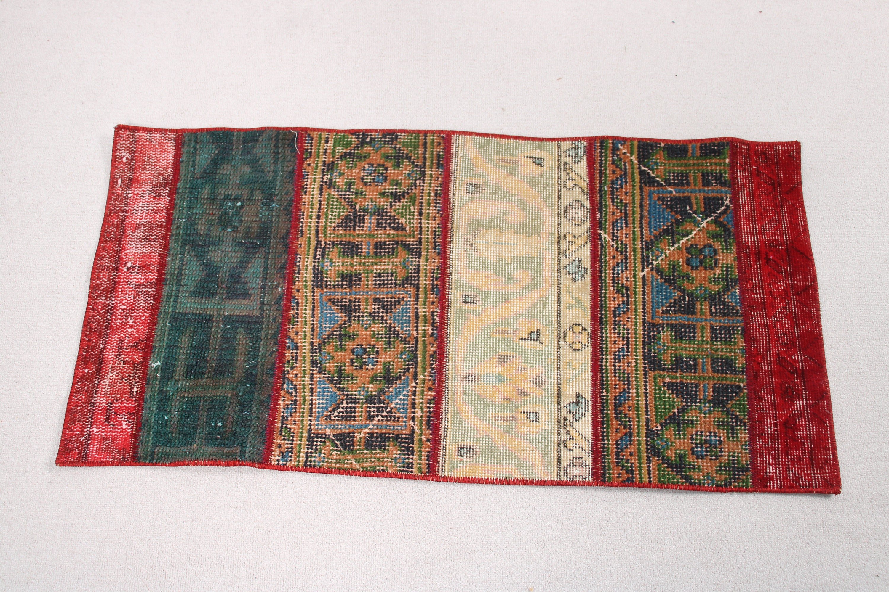 Türk Halısı, Harika Halı, 1.7x3.3 ft Küçük Halı, Yeşil Lüks Halılar, Yatak Odası Halıları, Mutfak Halısı, Vintage Halılar, Küçük Alan Halıları, Mutfak Halıları