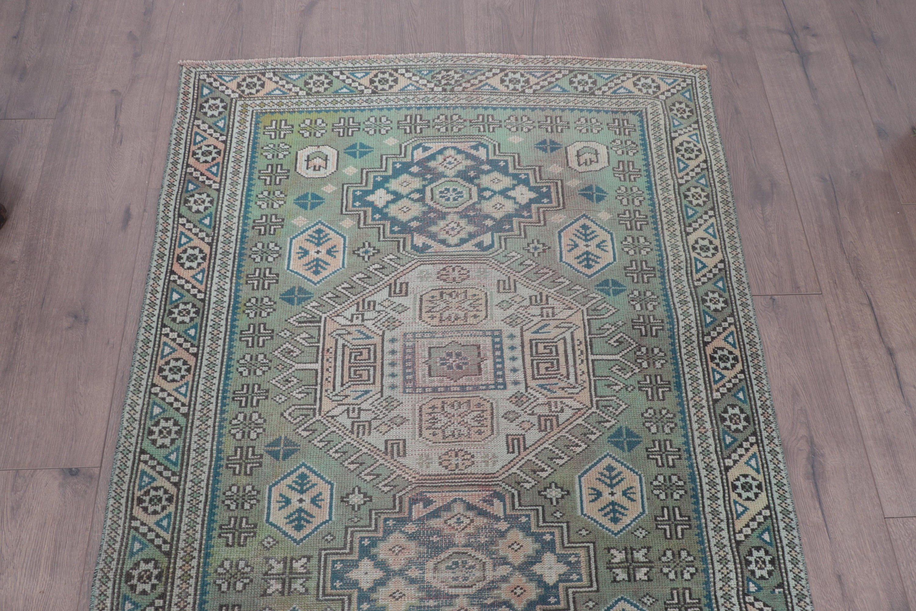 Havalı Halı, 3,2x6,1 ft Aksan Halıları, Türk Halıları, Boho Vurgu Halısı, Nötr Halı, Kahverengi El Dokuma Halılar, Etnik Halı, Vintage Halı, Çocuk Halıları