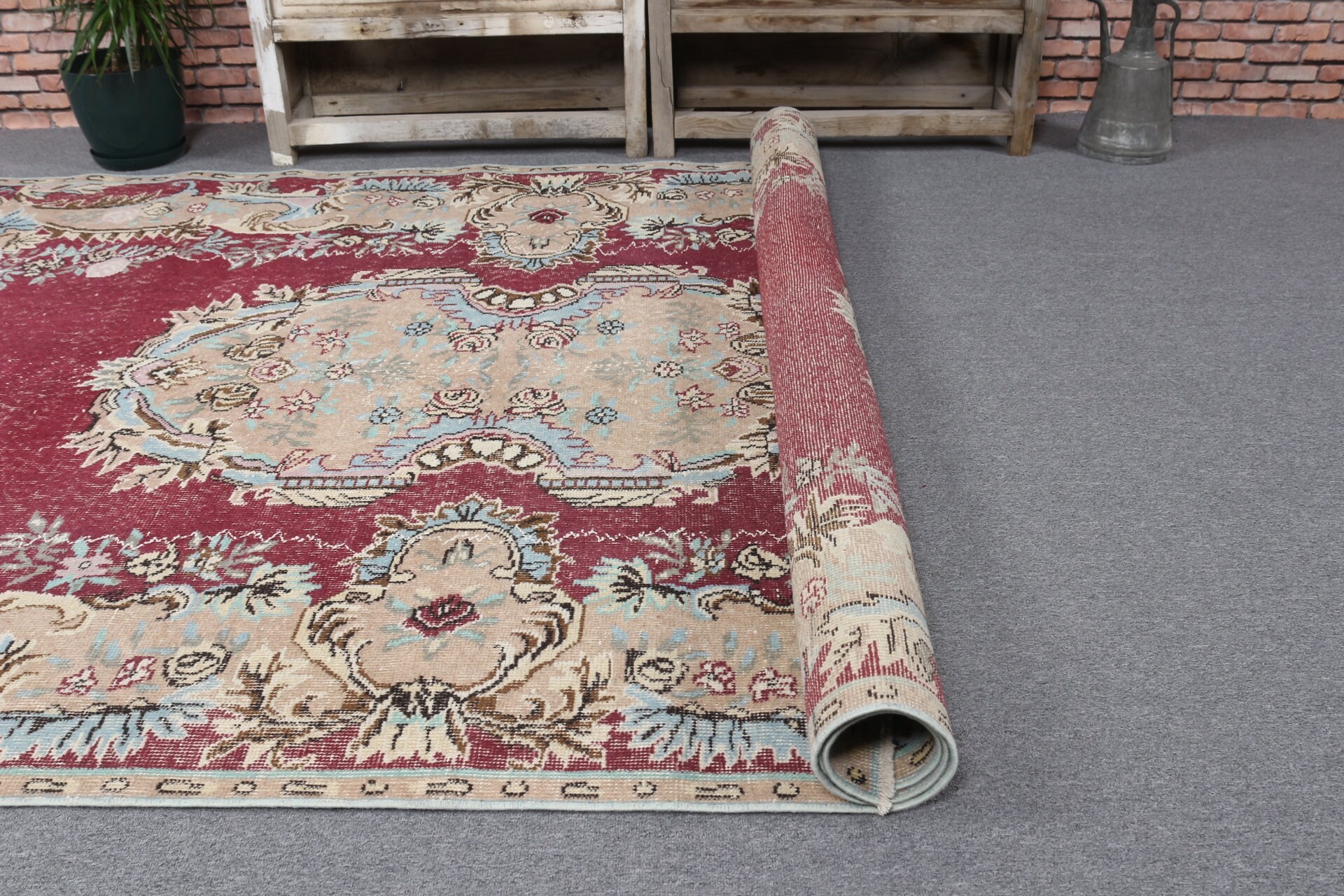 Mor Oryantal Halı, Yatak Odası Halısı, Ofis Halısı, Yemek Odası Halısı, 5.7x9.5 ft Büyük Halılar, Salon Halısı, Vintage Halı, Türk Halıları, Antika Halı