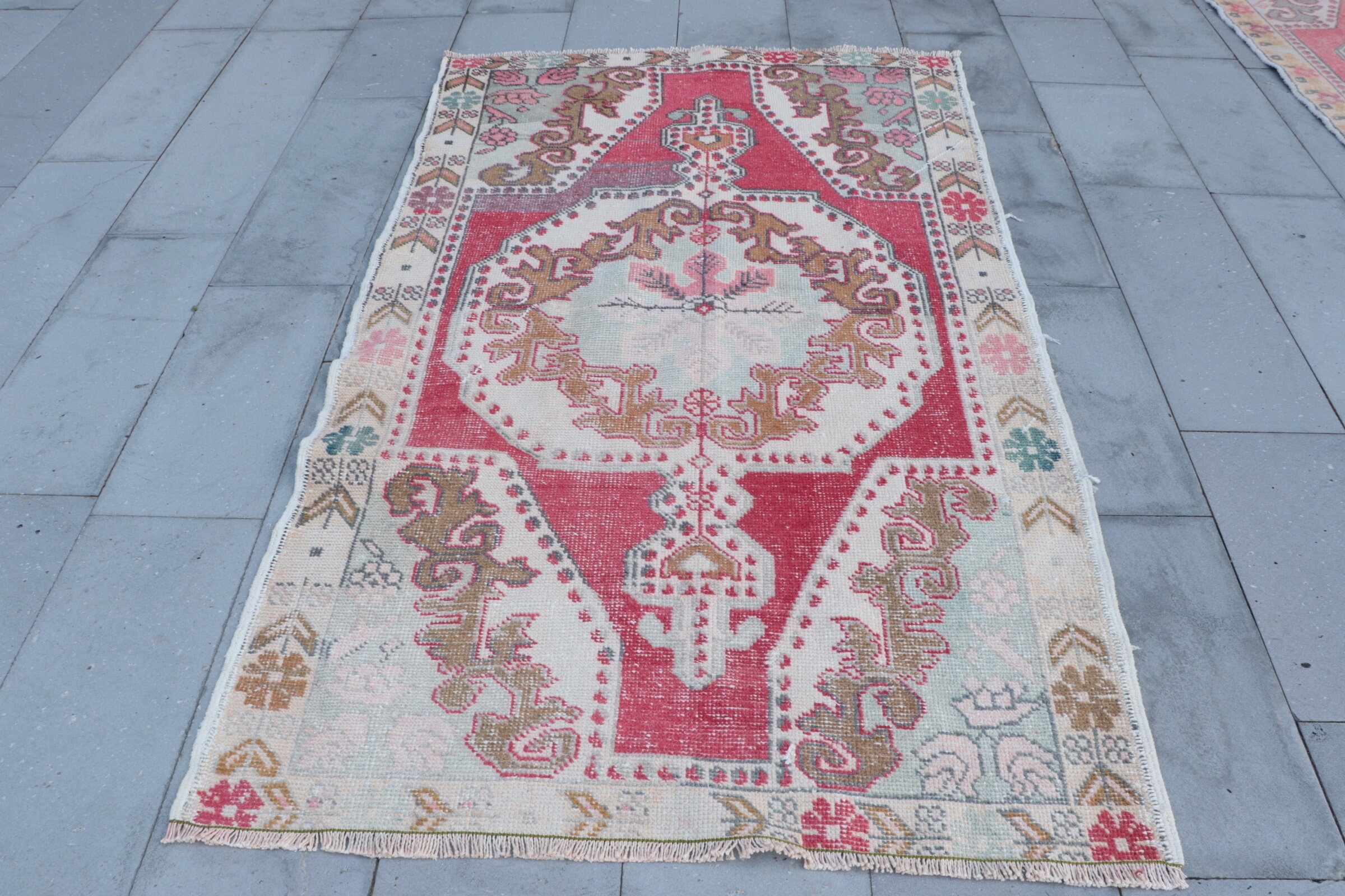 Moroccan Rug, 4.4x6.9 ft Area Rugs, Decorative Rug, Turkish Rug, Vintage Rug, Bedroom Rug, Red Oriental Rugs, Kitchen Rug, Home Decor Rug