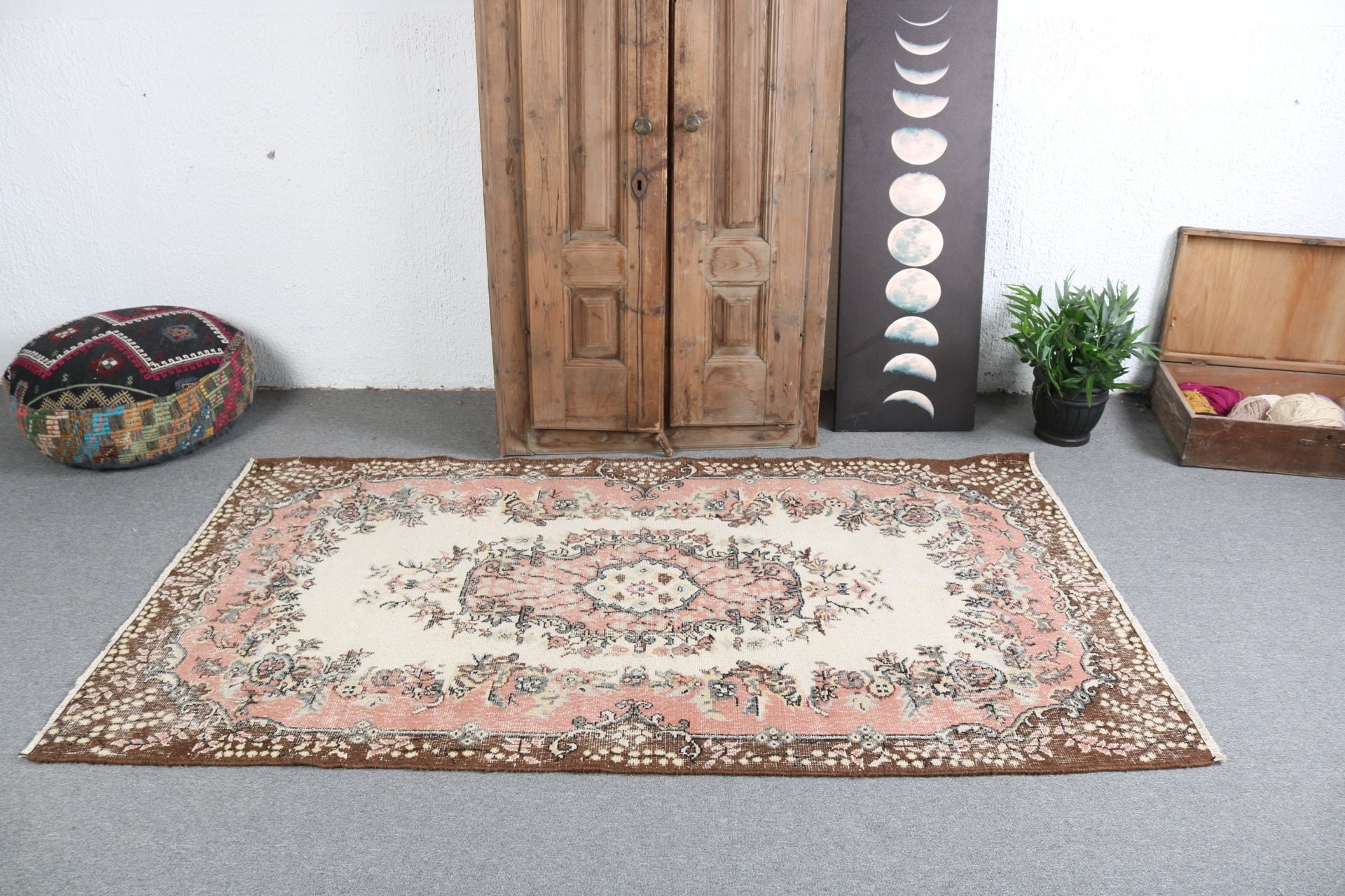 3.9x7 ft Area Rugs, Vintage Rugs, Home Decor Rug, Vintage Area Rugs, Beige Home Decor Rug, Turkish Rugs, Living Room Rugs, Moroccan Rugs