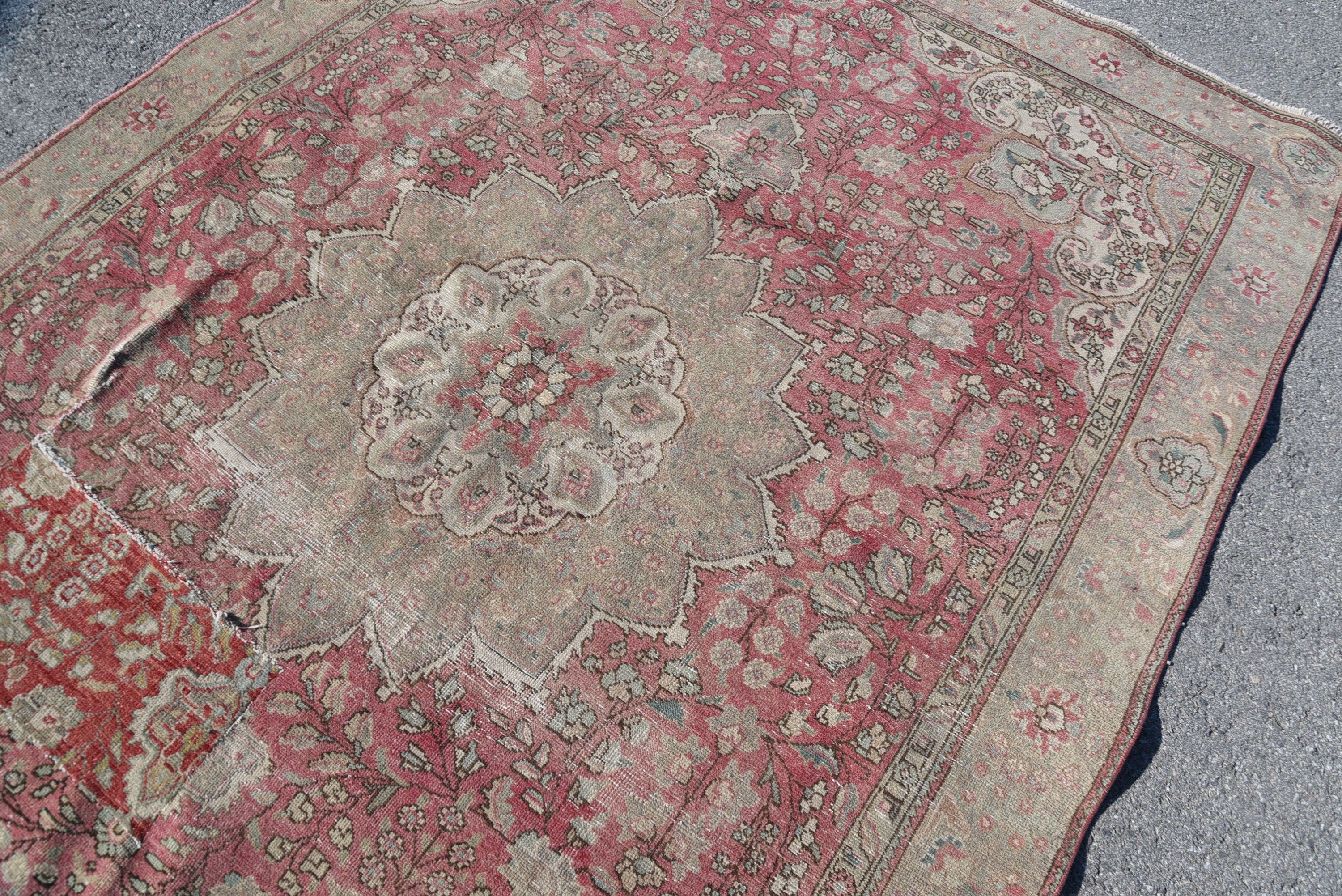 Yün Halı, Vintage Halı, Salon Halısı, Oturma Odası Halıları, 6.6x9.3 ft Büyük Halı, Büyük Yün Halı Halıları, Türk Halıları, Fas Halısı, Yatak Odası Halısı