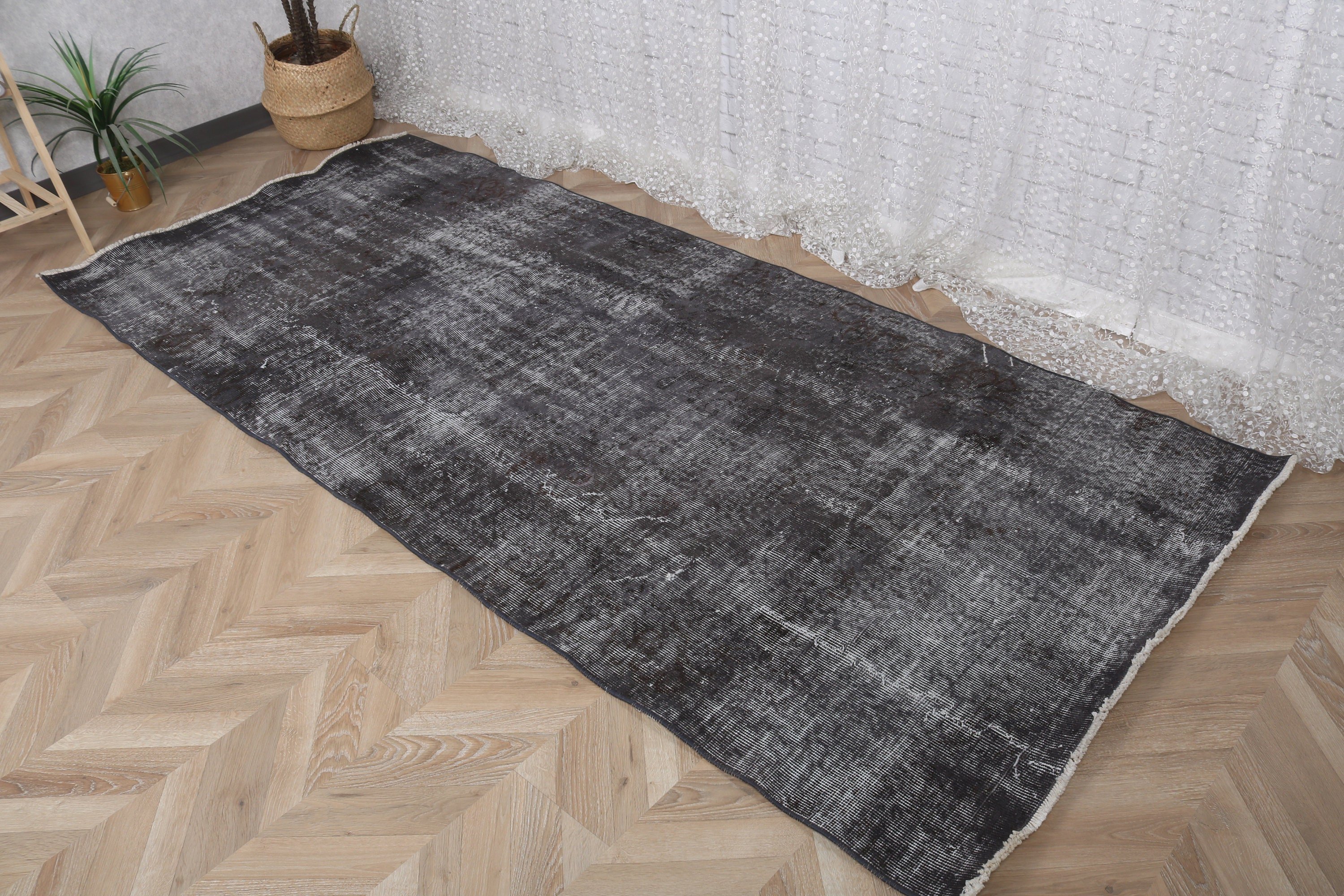 Flatweave Rugs, 3.9x8.8 ft Area Rugs, Floor Rugs, Black Wool Rugs, Turkish Rugs, Vintage Rugs, Outdoor Rug, Bedroom Rug, Kitchen Rug