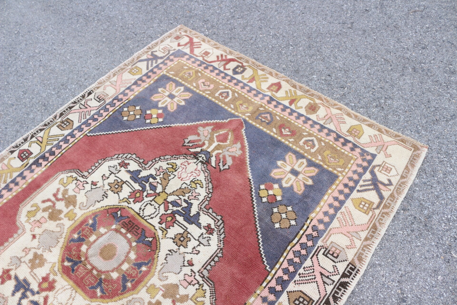 4.7x7.8 ft Area Rug, Red Oriental Rug, Oushak Rug, Bedroom Rug, Vintage Rug, Floor Rug, Rugs for Dining Room, Antique Rug, Turkish Rug