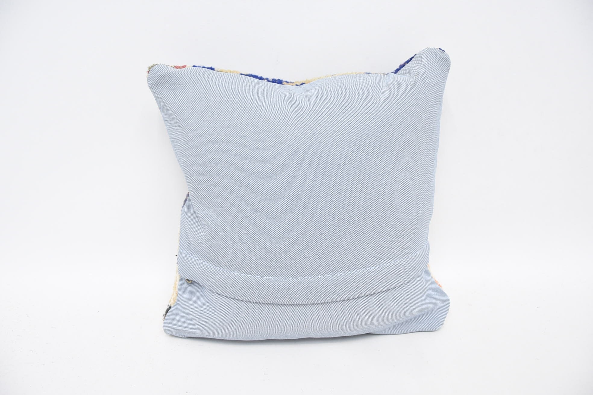 12"x12" Blue Pillow Case, Boho Pillow, Throw Kilim Pillow, Colorful Pillow Case, Handmade Rug Seat Pillow, Vintage Kilim Throw Pillow