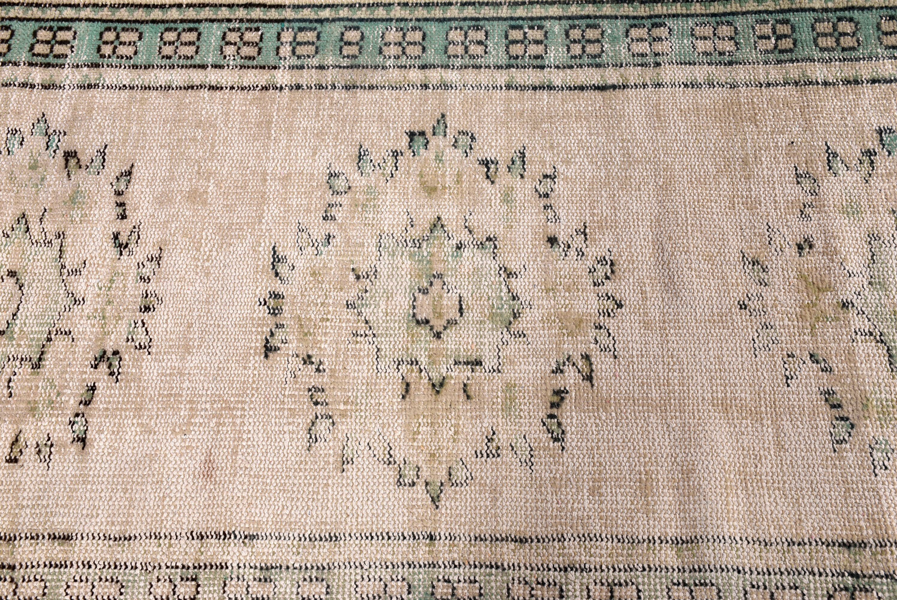 Vintage Runner Halıları, Türk Halısı, Boho Halısı, Vintage Halısı, Uzun Koşucu Halıları, Bej İfade Halıları, 2,7x11,3 ft Runner Halısı