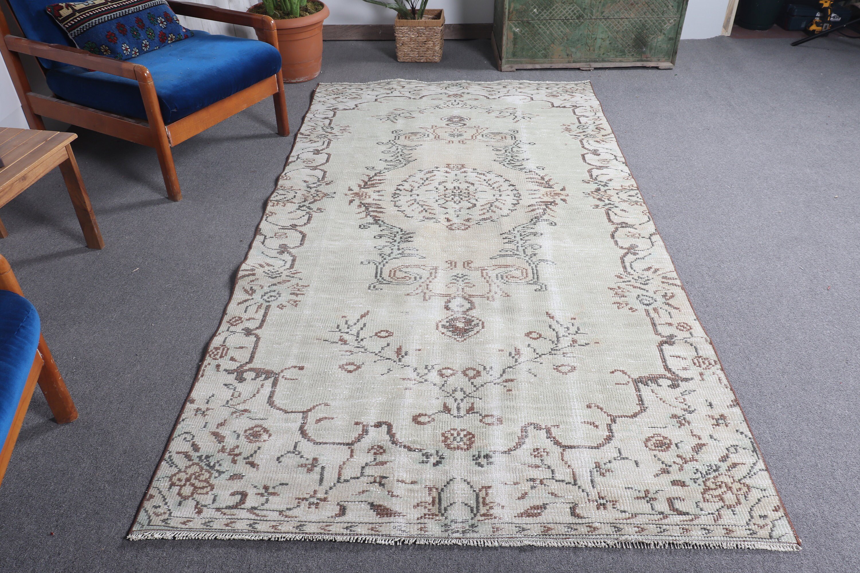 Living Room Rug, Vintage Rug, Turkish Rug, Kitchen Rug, Dining Room Rugs, 4.5x8.4 ft Area Rugs, Green Cool Rugs, Anatolian Rug, Old Rug