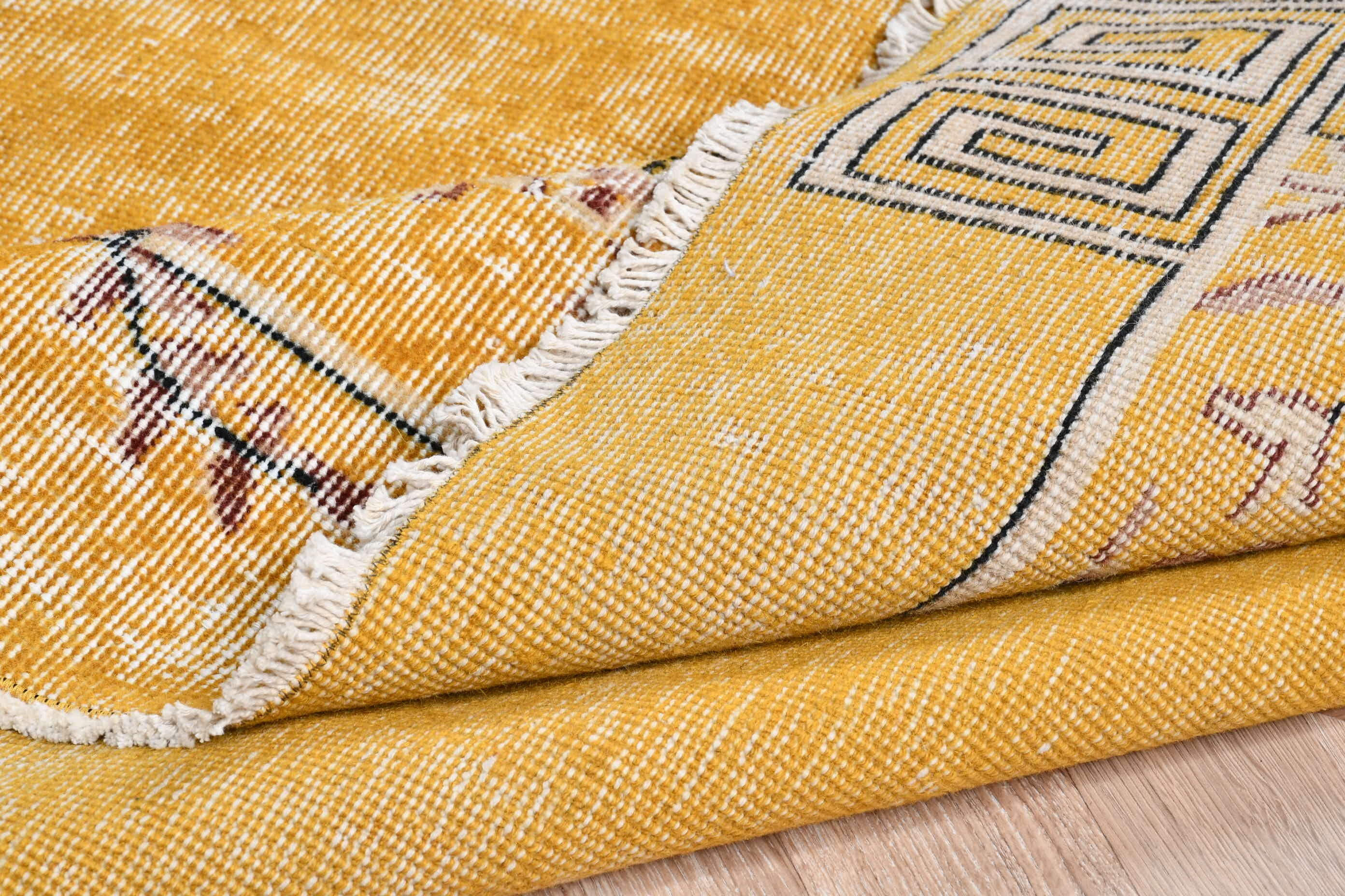 Dining Room Rug, Yellow Oriental Rug, Natural Rug, Turkish Rugs, Oushak Rugs, 6.8x10.1 ft Large Rug, Bedroom Rug, Floor Rug, Vintage Rug