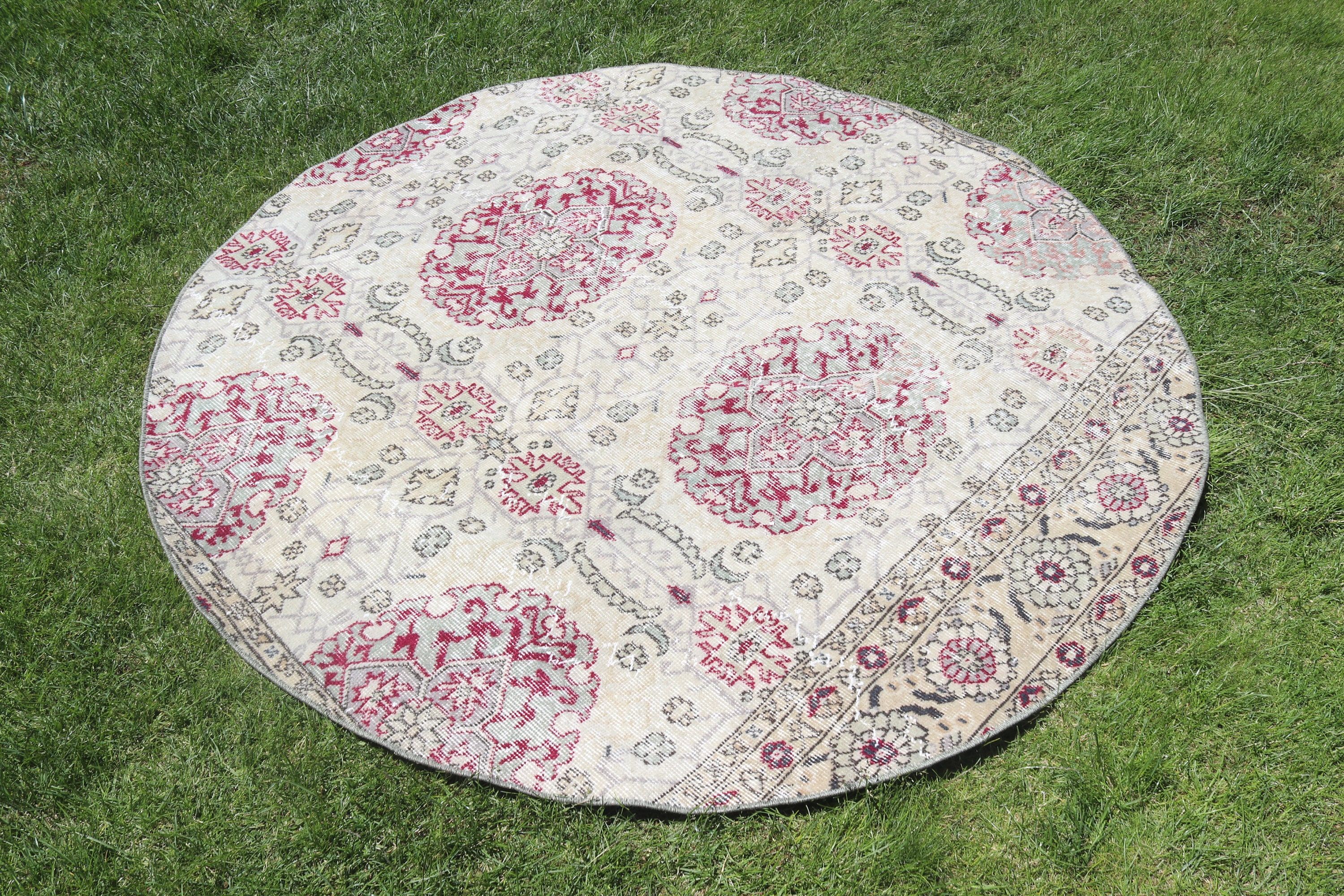 Düz Dokuma Halı, Bej Lüks Halı, Boho Bölge Halısı, Yer Halıları, Vintage Halı, 5.3x5.4 ft Alan Halısı, Yemek Odası Halısı, Türk Halıları, Anadolu Halısı