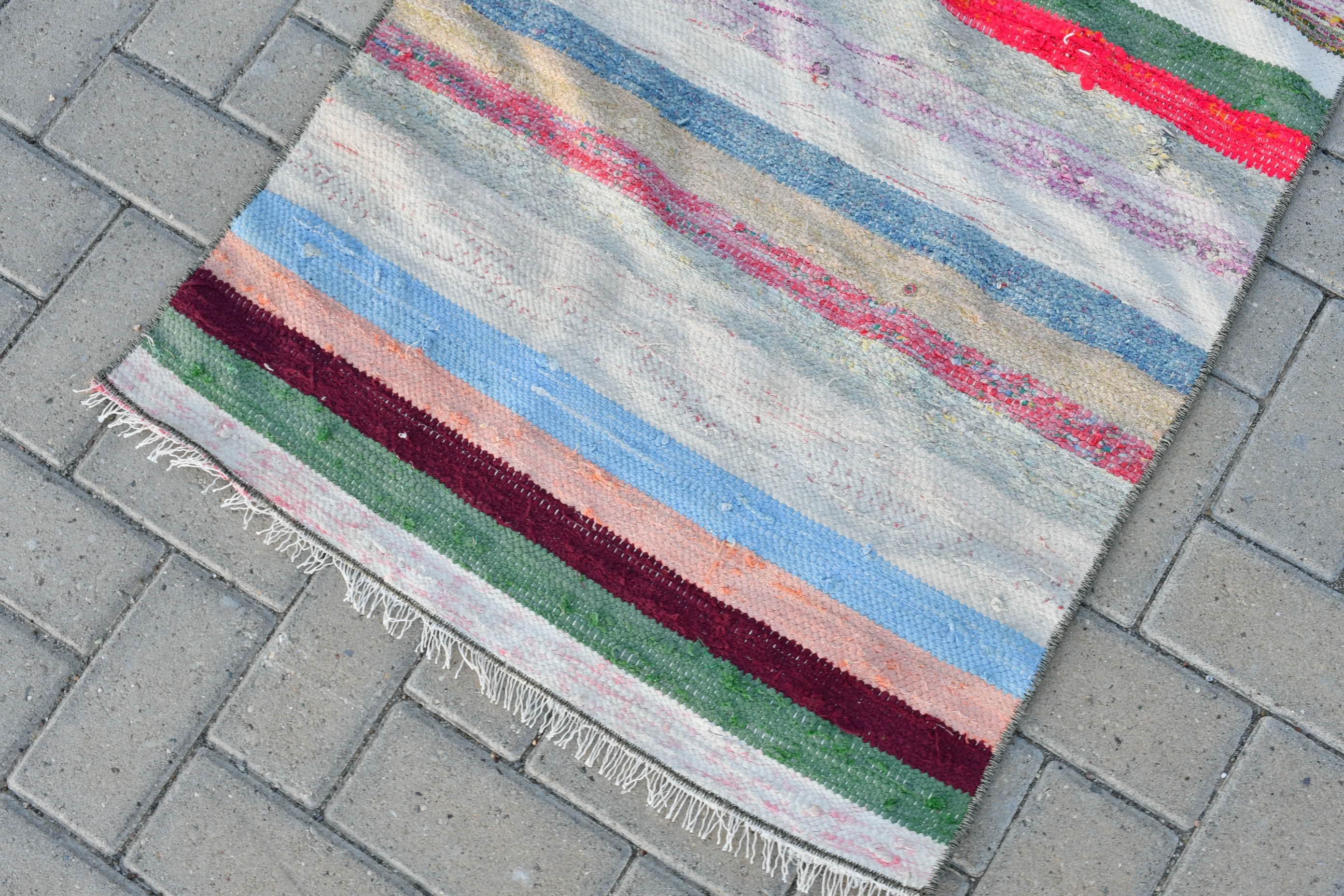 Home Decor Rug, Bathroom Rugs, Turkish Rugs, Vintage Rug, Kilim, Oriental Rug, White  2.3x3.2 ft Small Rug, Bedroom Rug