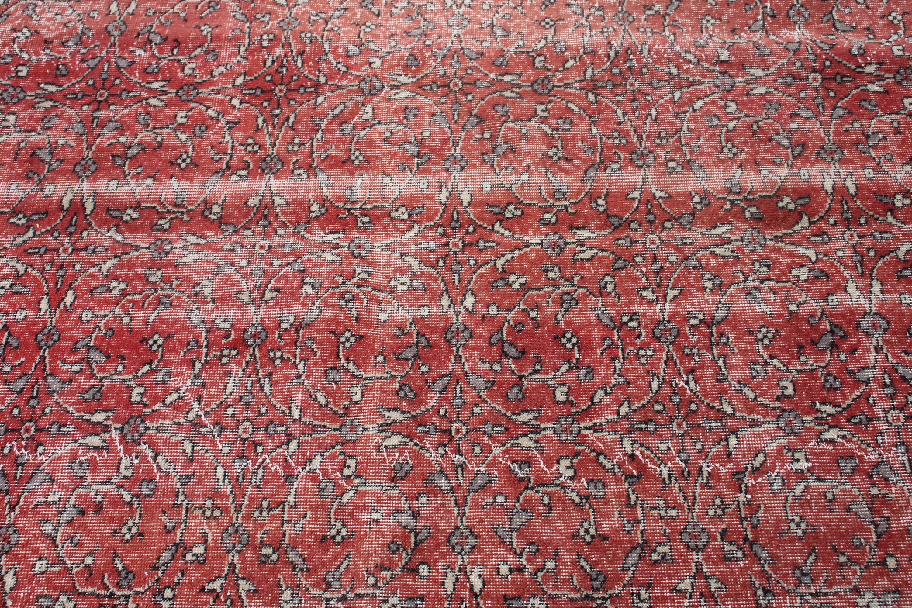 Kırmızı Mutfak Halısı, Antika Halı, 5.4x8.9 ft Büyük Halılar, Oturma Odası Halısı, Vintage Halılar, Türk Halıları, Büyük Vintage Halı, El Dokuma Halı