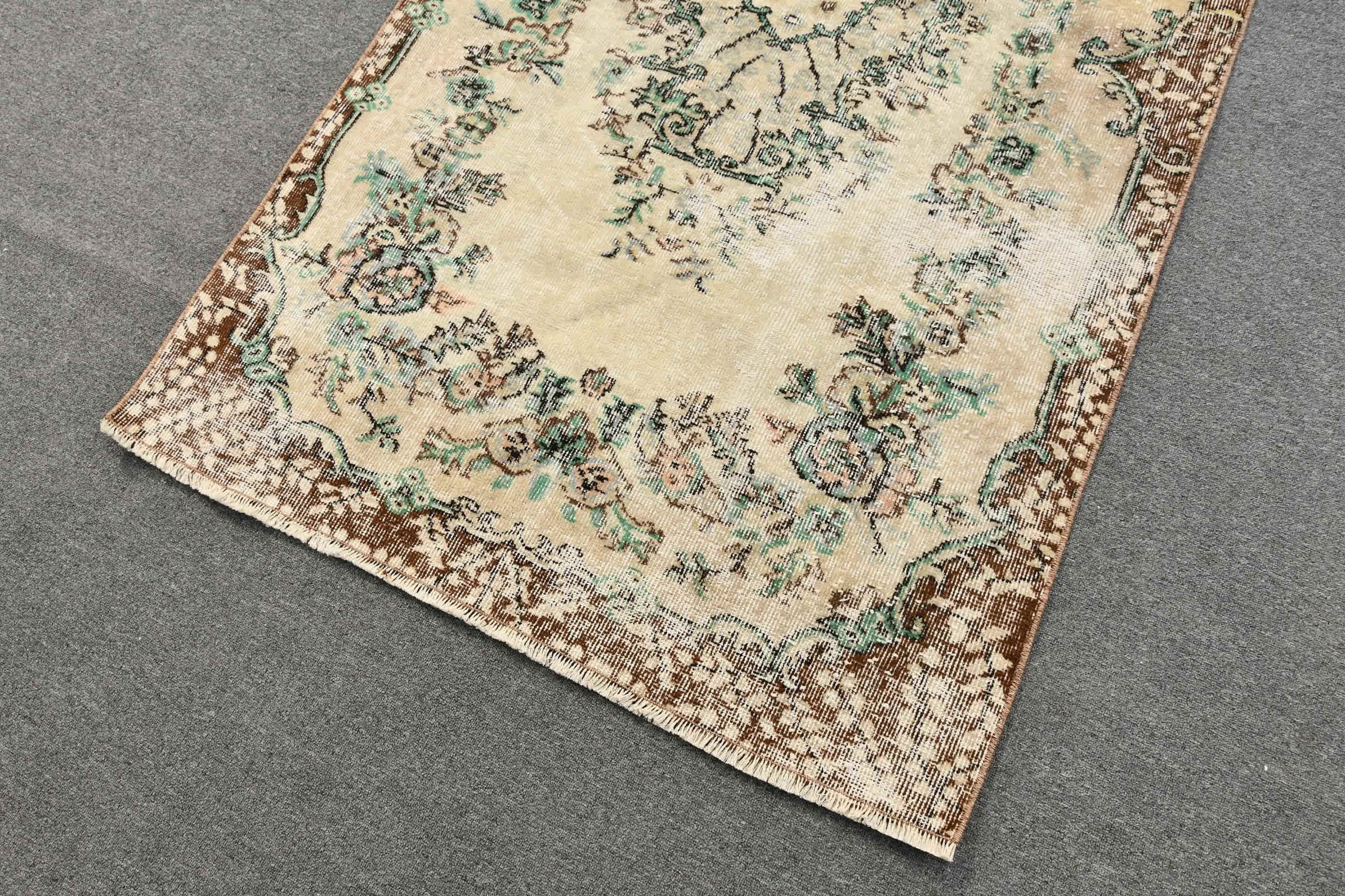 3.7x6.7 ft Area Rug, Floor Rug, Vintage Rug, Bedroom Rugs, Beige Cool Rugs, Turkish Rugs, Rugs for Kitchen, Decorative Rugs