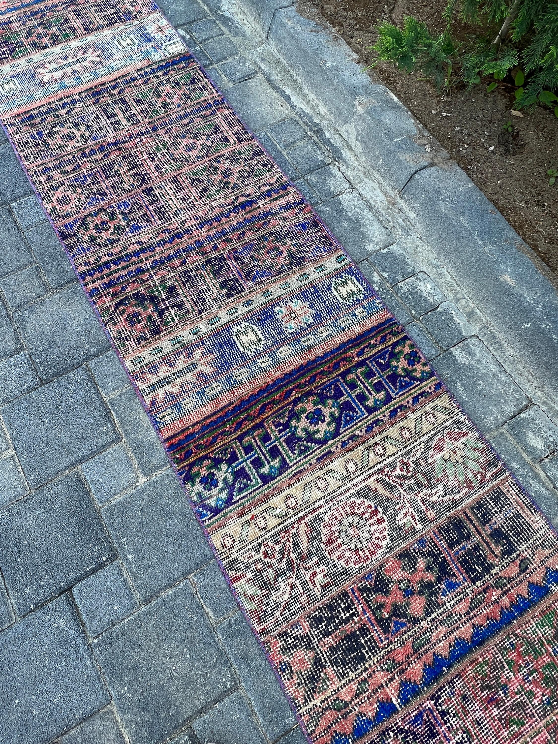 Ev Dekorasyonu Halıları, 2x13,8 ft Yolluk Halısı, Mutfak Halıları, Vintage Halı, Oushak Halısı, Bej Oushak Halısı, Türk Halısı, Koridor Halıları, Merdiven Halısı