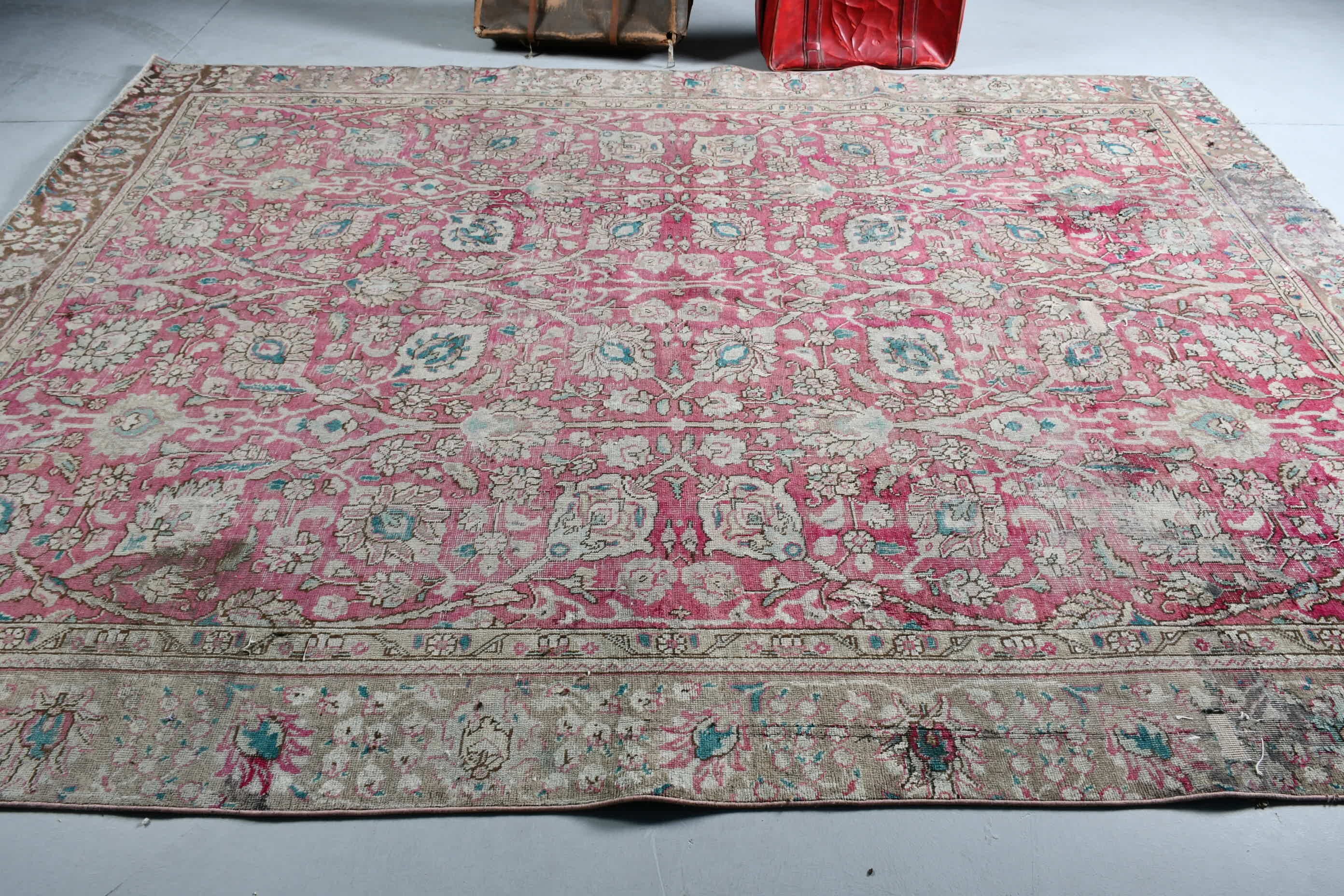 Cool Rug, Vintage Decor Rugs, Vintage Rug, Turkish Rugs, Pink Cool Rug, Floor Rugs, 8.8x11.5 ft Oversize Rugs, Dining Room Rug, Salon Rug