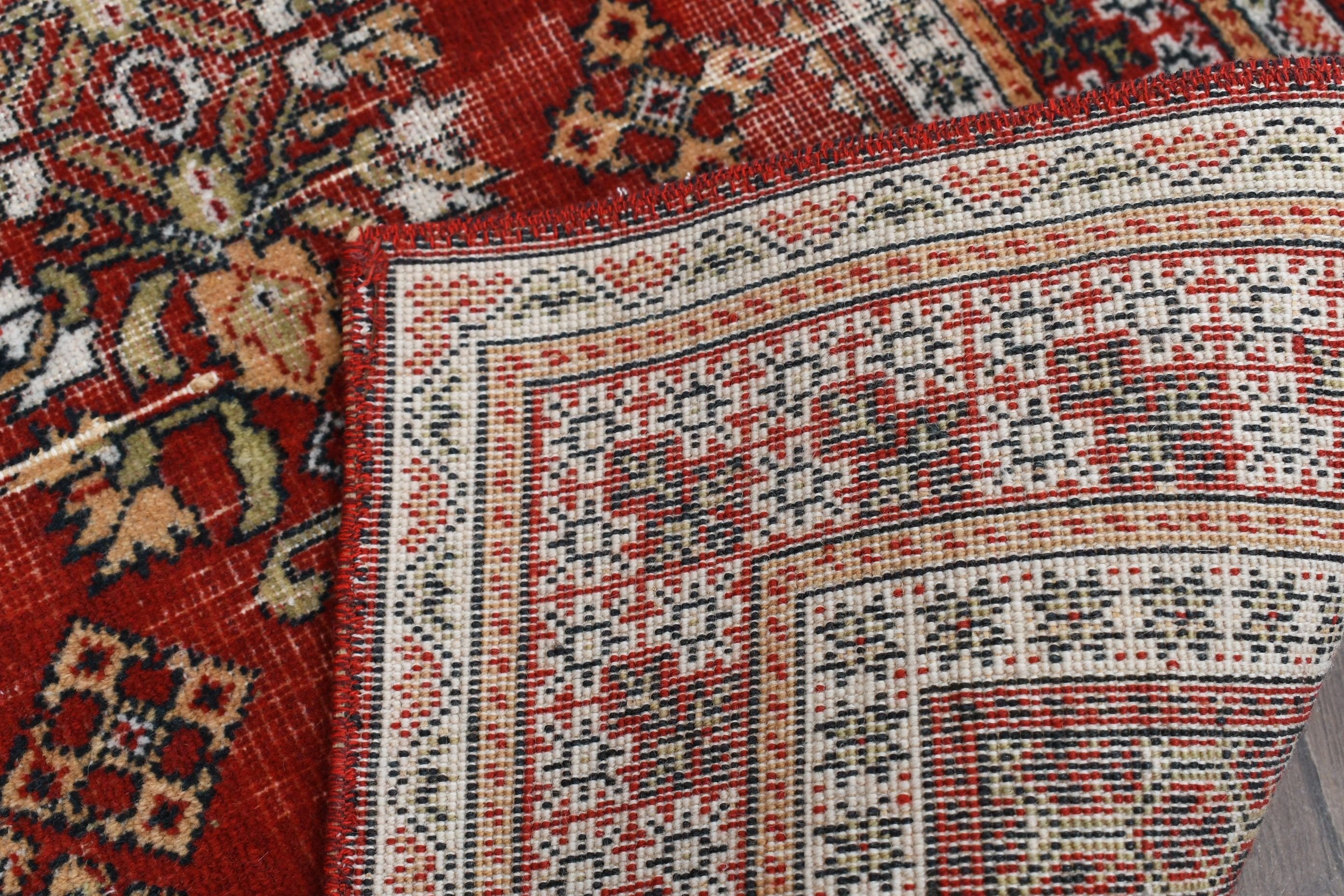 Kitchen Rugs, Red Bedroom Rug, Rugs for Nursery, Entry Rug, Oriental Rug, Turkish Rug, 1.8x3.1 ft Small Rug, Wool Bath Mat Rug, Vintage Rug