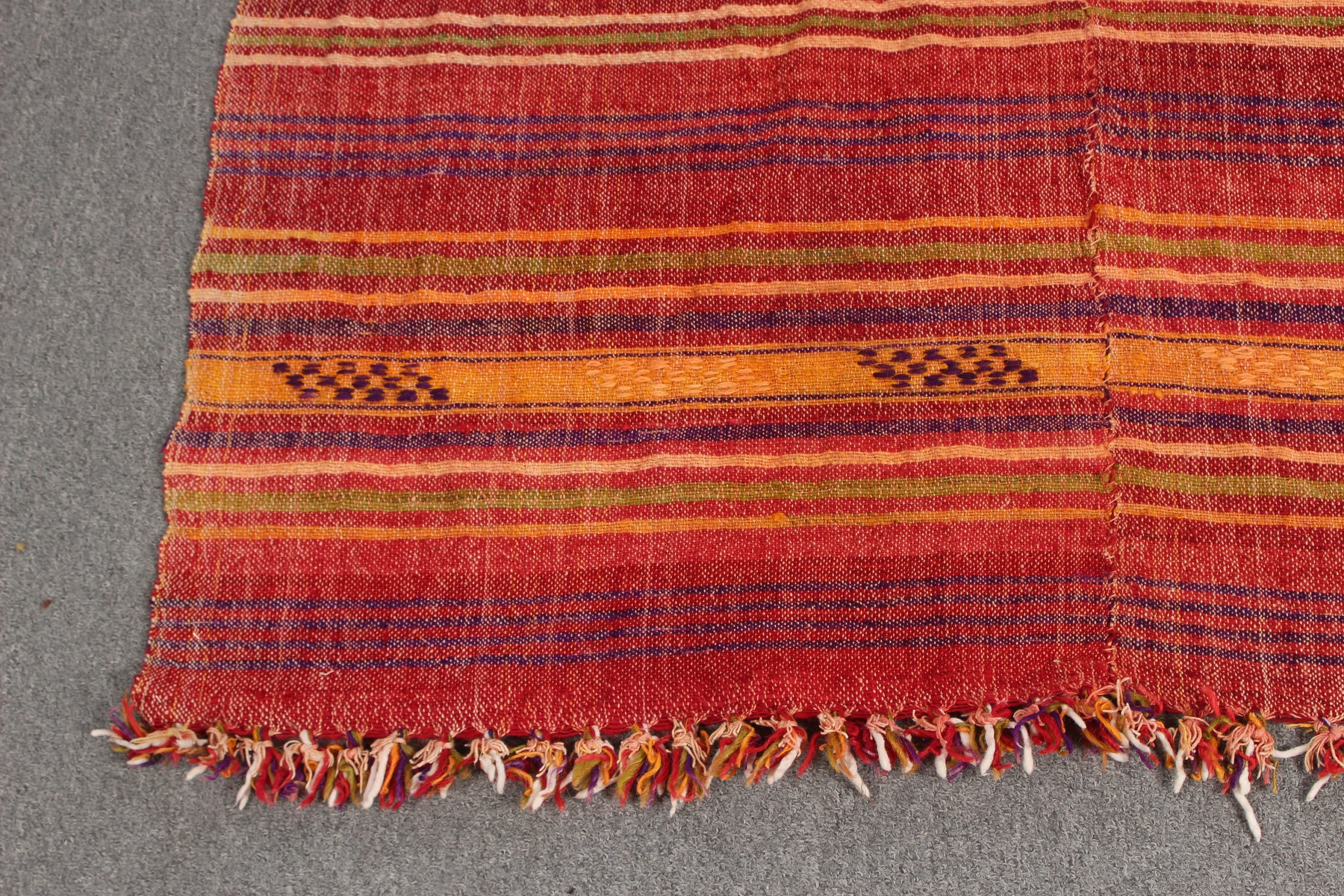 Boho Halıları, Salon Halısı, Türk Halısı, Yemek Odası Halıları, Oryantal Halılar, Etnik Halı, 5.4x7.7 ft Büyük Halılar, Kırmızı Anadolu Halıları, Vintage Halılar