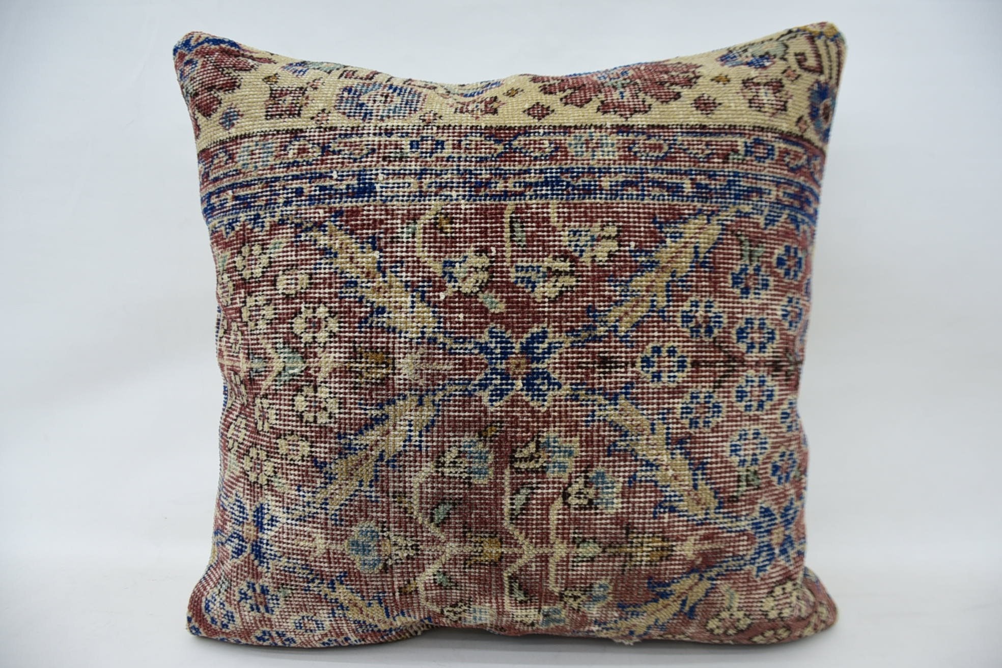 Gift Pillow, Home Decor Pillow, Decorative Throw Cushion Case, Authentic Pillow, 24"x24" Red Cushion Cover, Throw Kilim Pillow